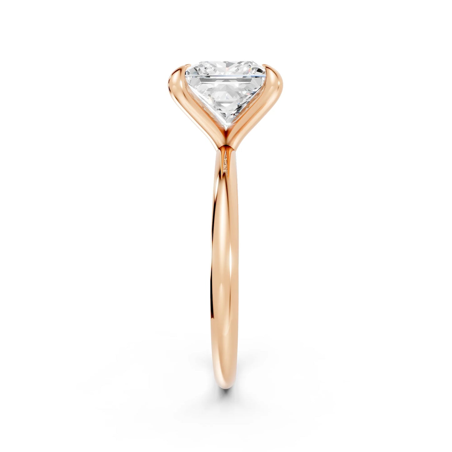 14K Gold Princess Cut Diamond Solitaire Engagement Ring