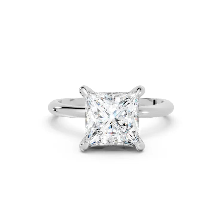 14K Gold Princess Cut Diamond Solitaire Engagement Ring