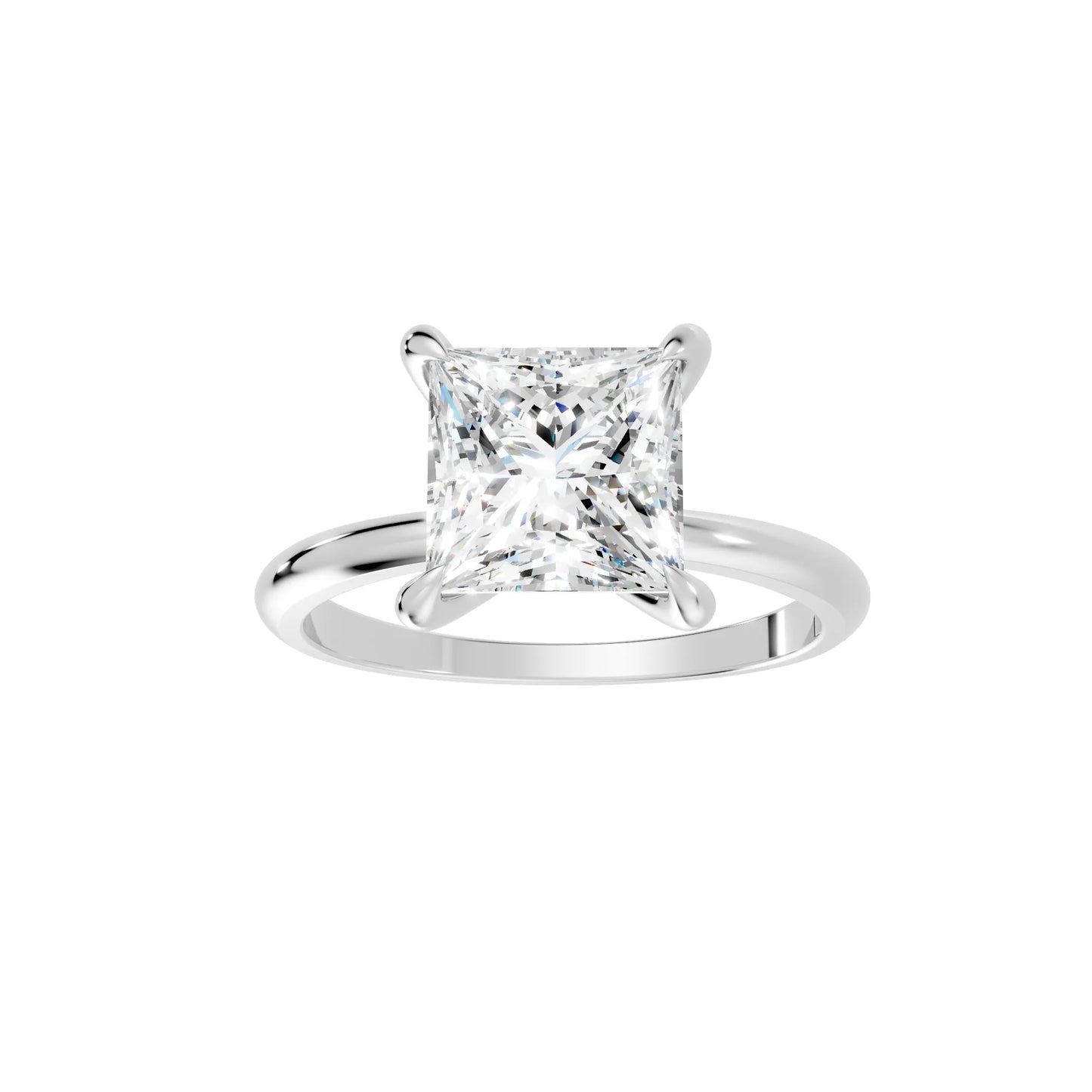 14K Gold Princess Cut Diamond Solitaire Engagement Ring