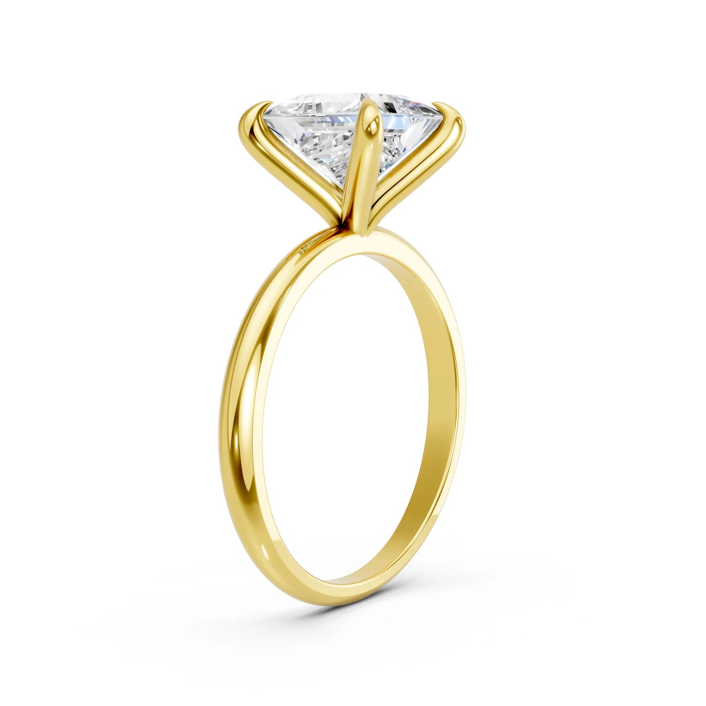 14K Gold Princess Cut Diamond Solitaire Engagement Ring