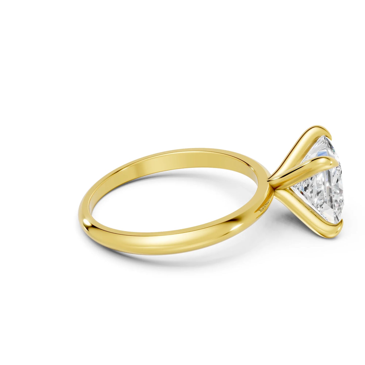 14K Gold Princess Cut Diamond Solitaire Engagement Ring