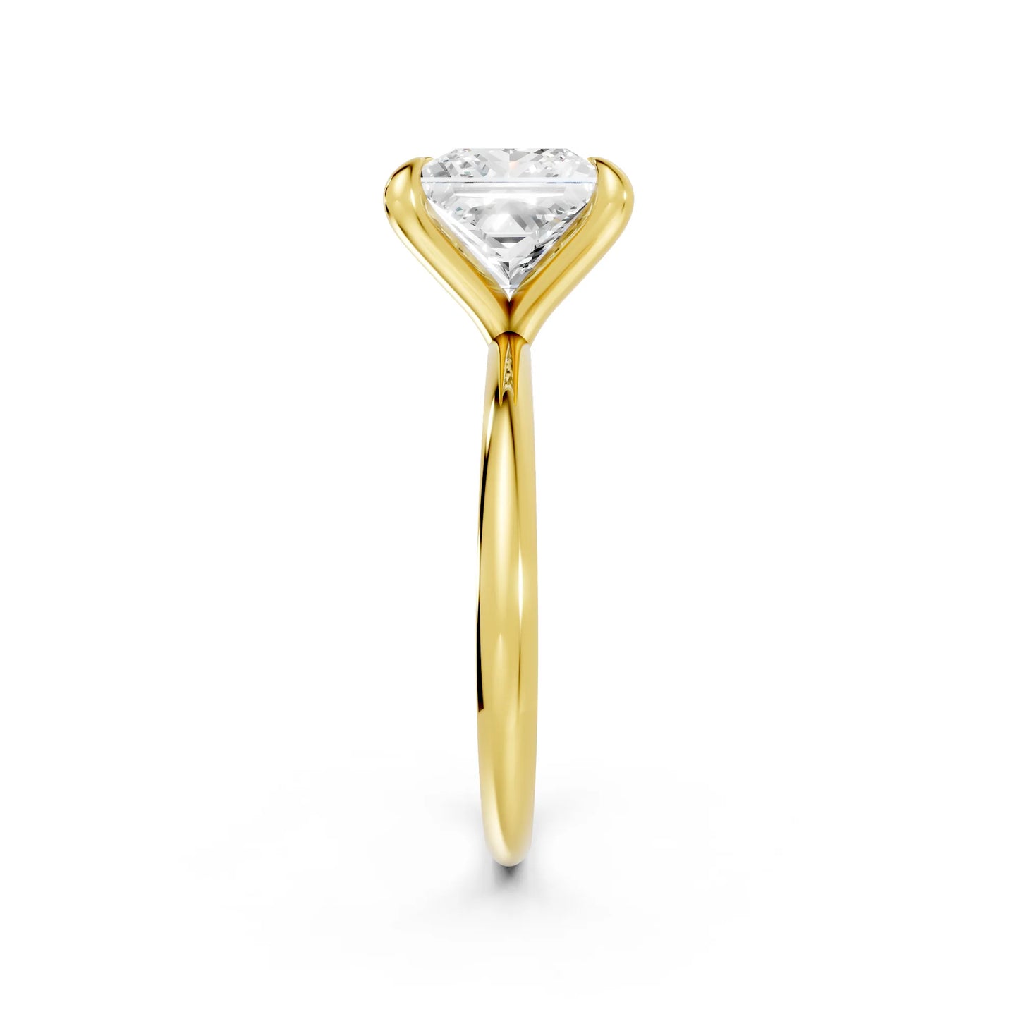 14K Gold Princess Cut Diamond Solitaire Engagement Ring