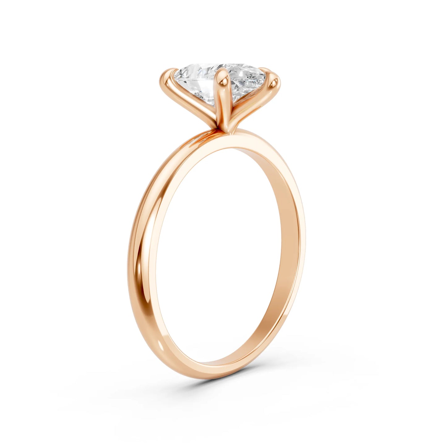 14K Gold Pear Cut Diamond Solitaire Engagement Ring