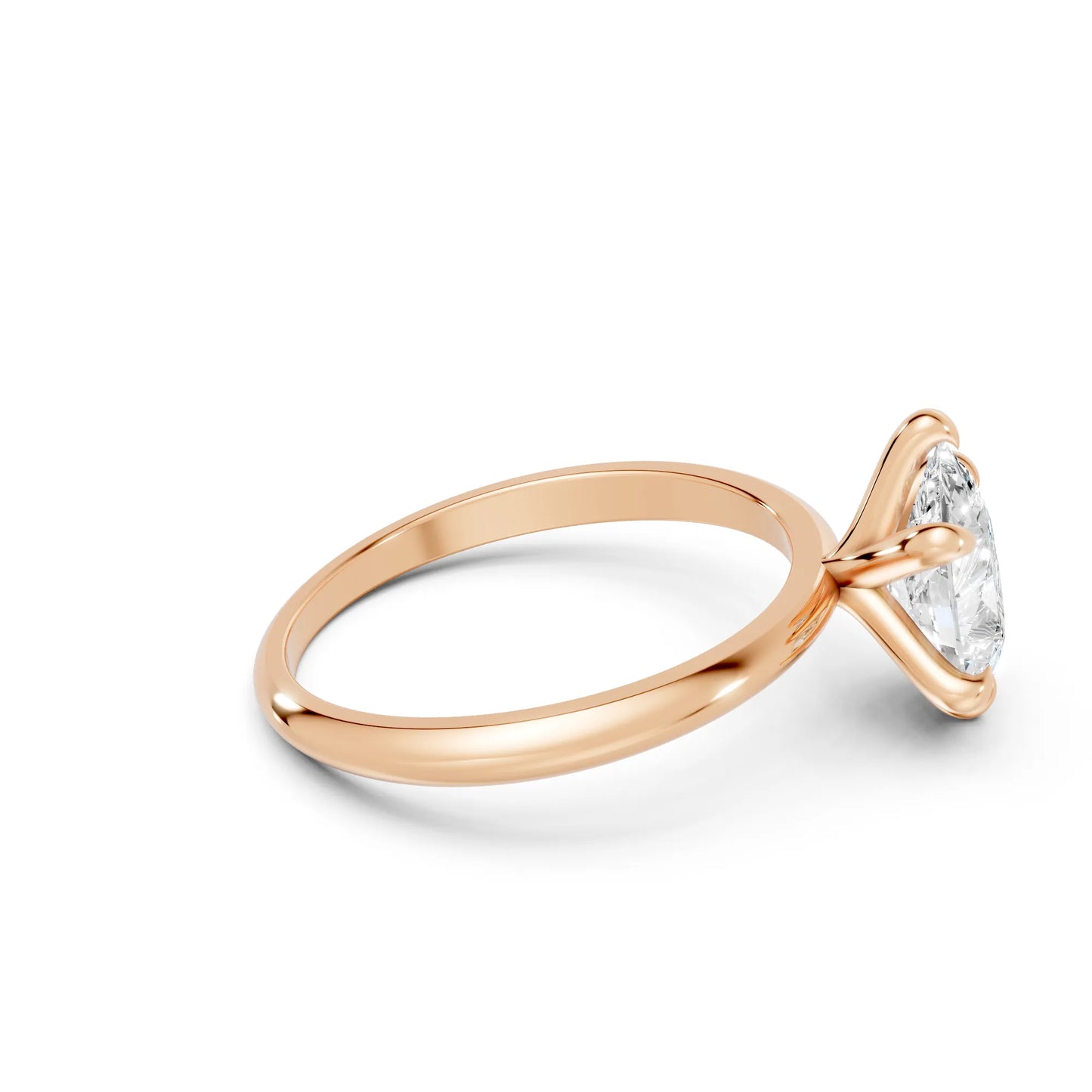 14K Gold Pear Cut Diamond Solitaire Engagement Ring