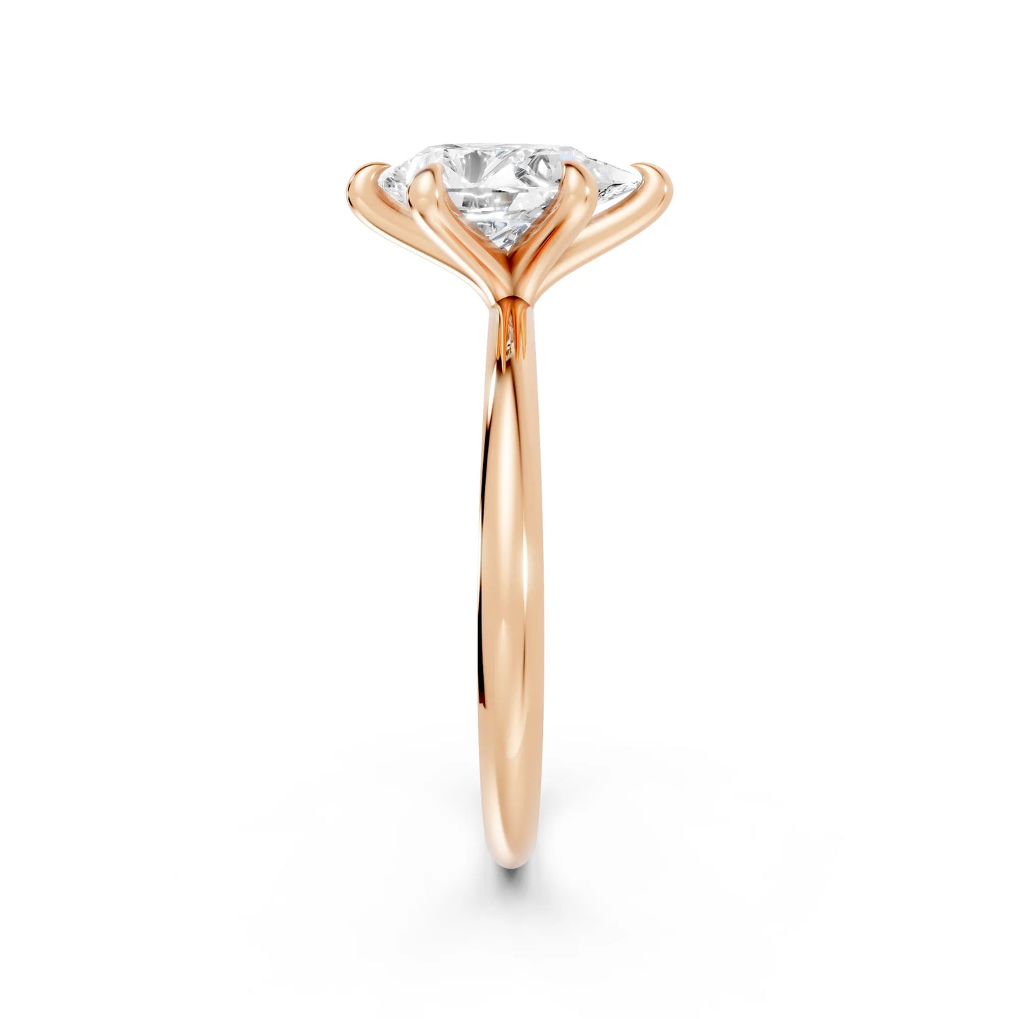 14K Gold Pear Cut Diamond Solitaire Engagement Ring