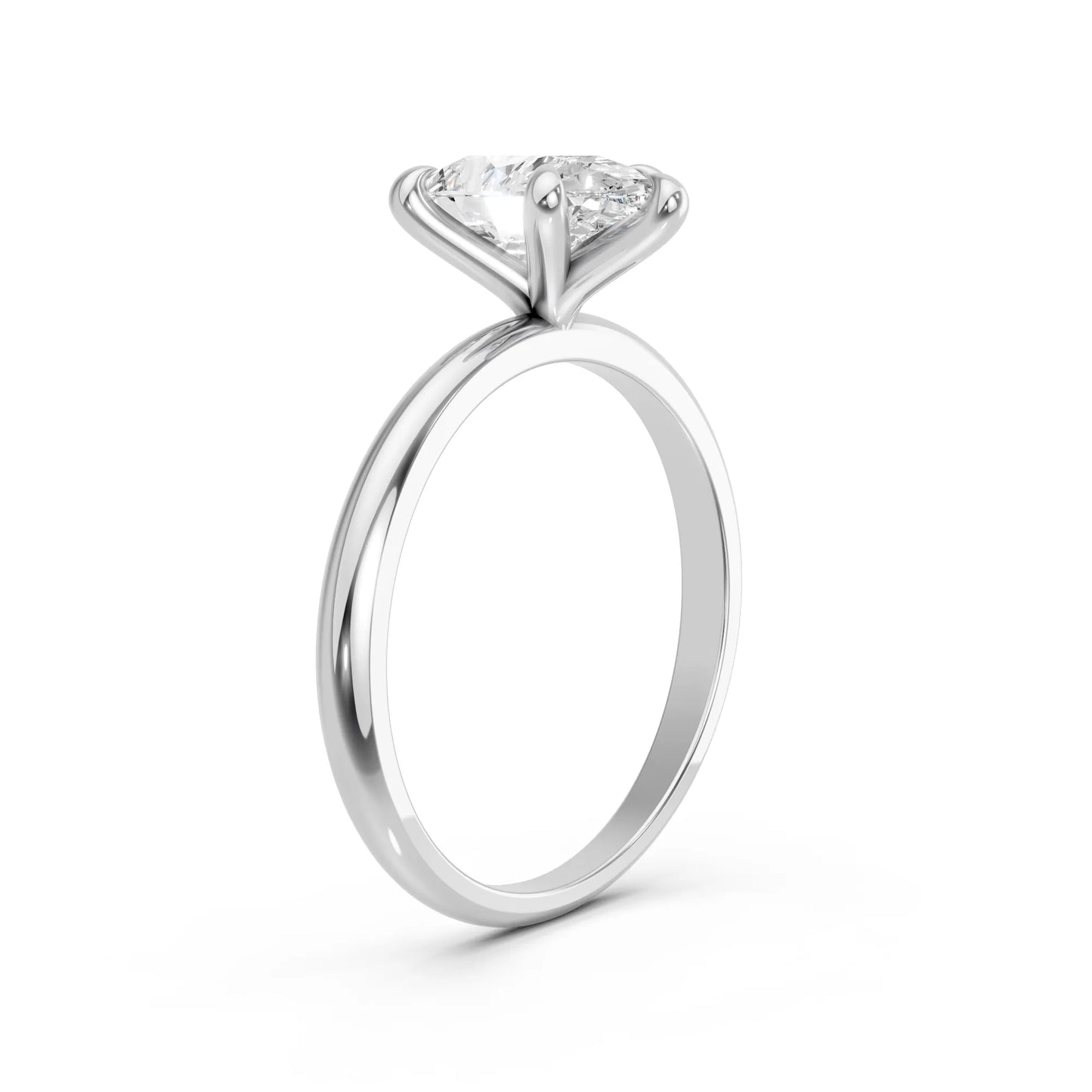 14K Gold Pear Cut Diamond Solitaire Engagement Ring