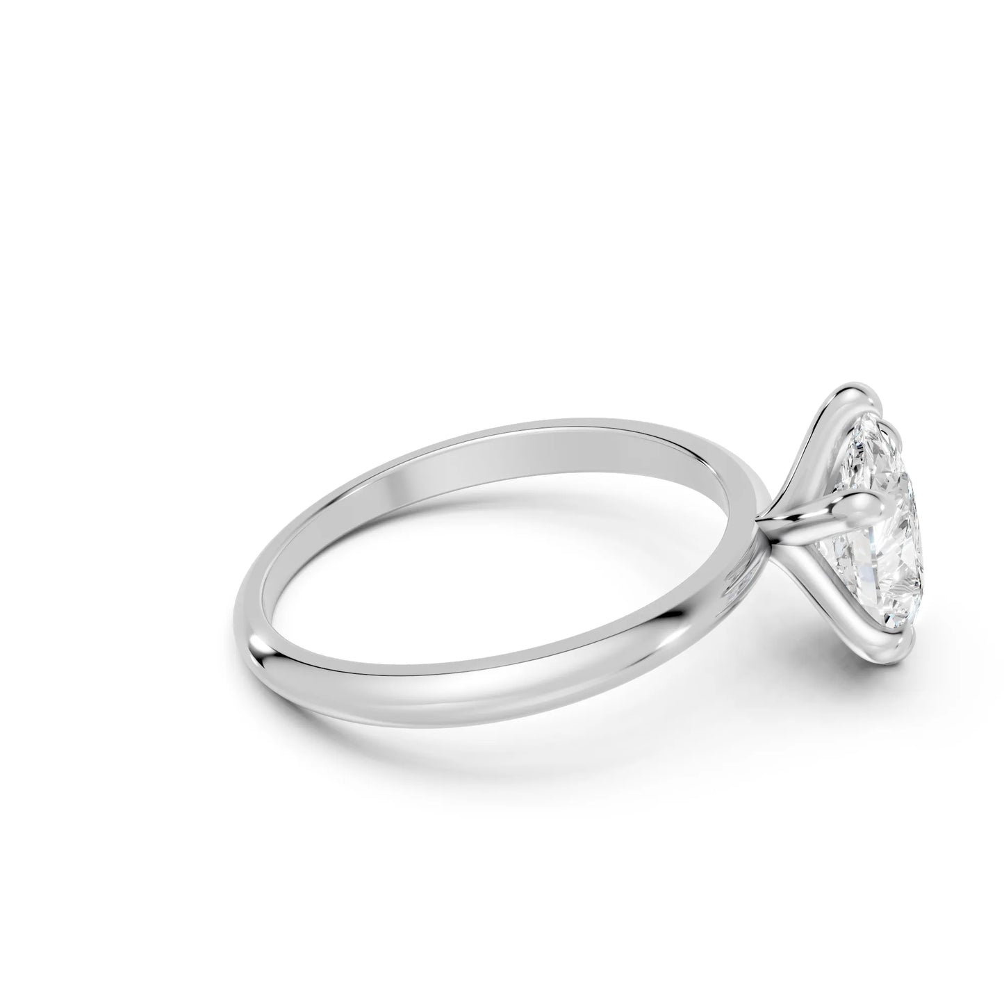 14K Gold Pear Cut Diamond Solitaire Engagement Ring