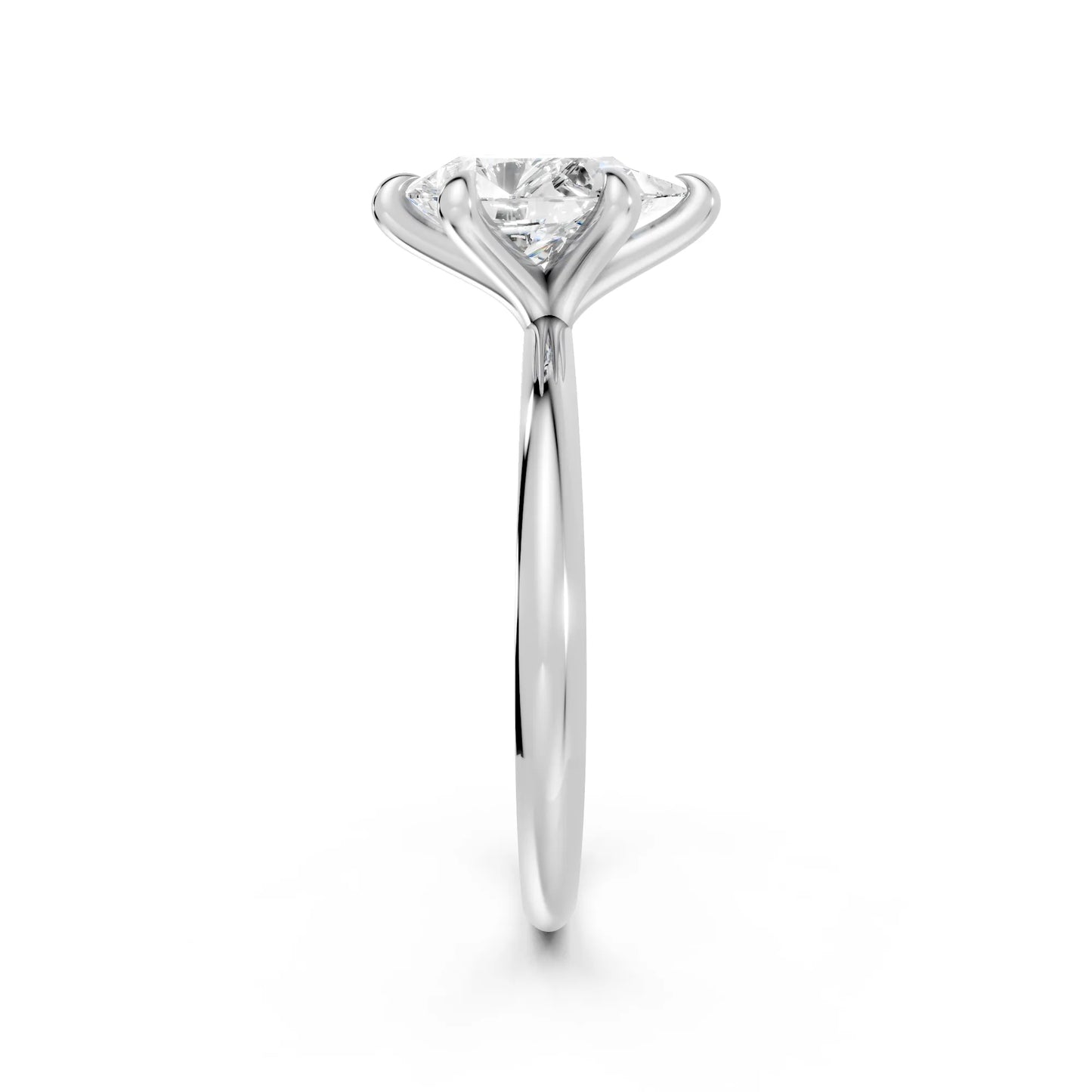 14K Gold Pear Cut Diamond Solitaire Engagement Ring