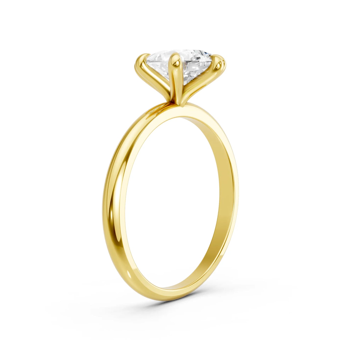 14K Gold Pear Cut Diamond Solitaire Engagement Ring