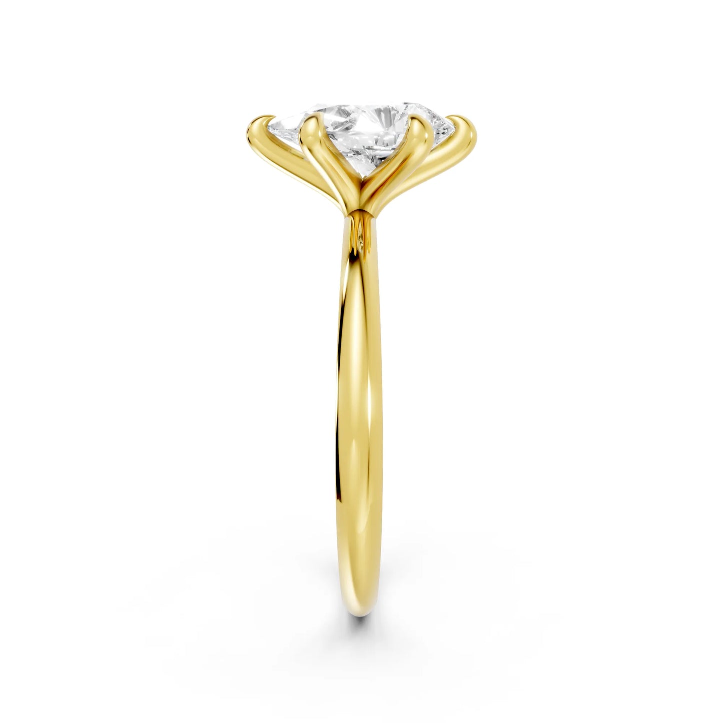 14K Gold Pear Cut Diamond Solitaire Engagement Ring