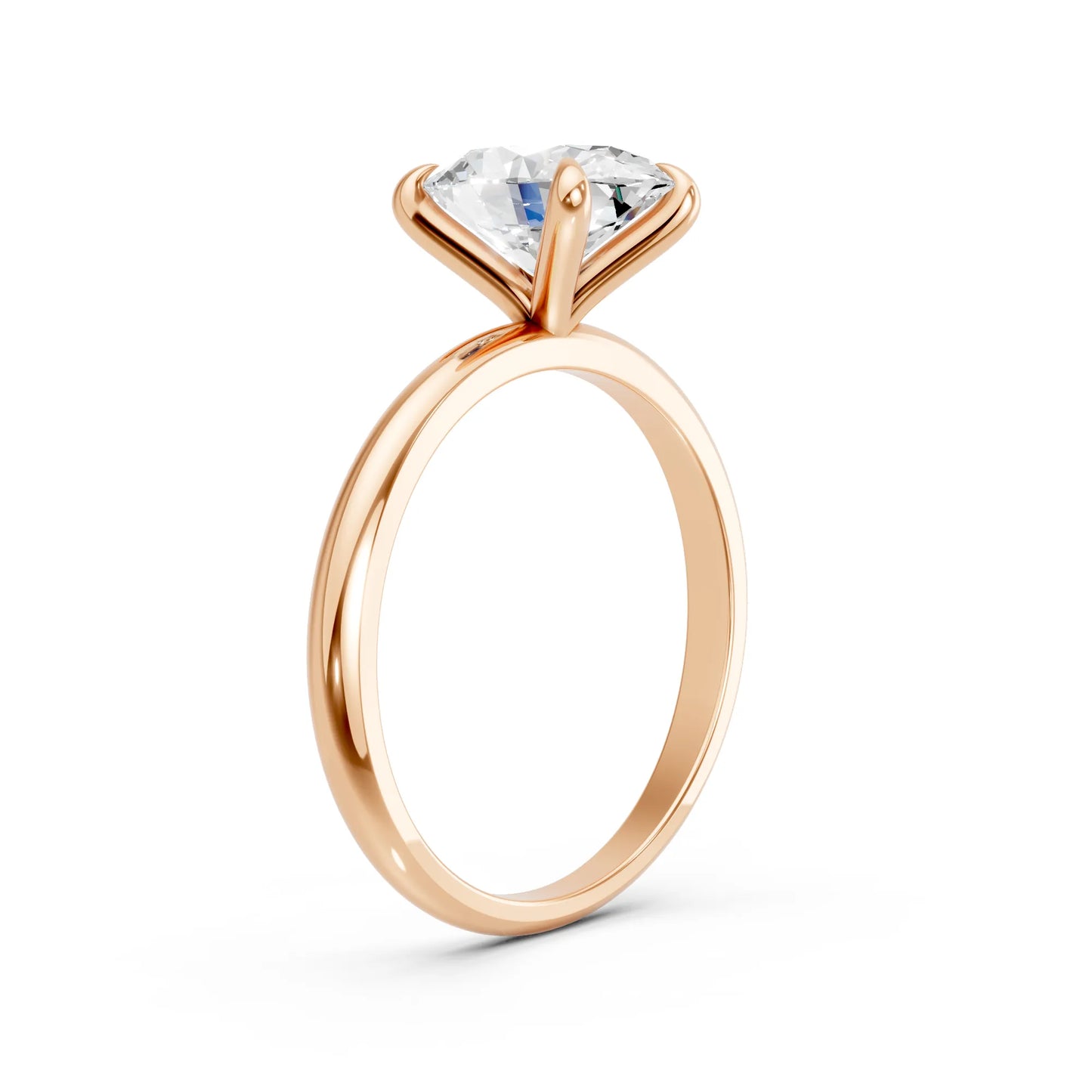 14K Gold Oval Cut Diamond Solitaire Engagement Ring