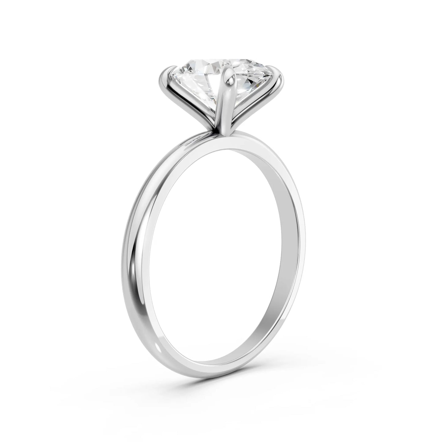 14K Gold Oval Cut Diamond Solitaire Engagement Ring