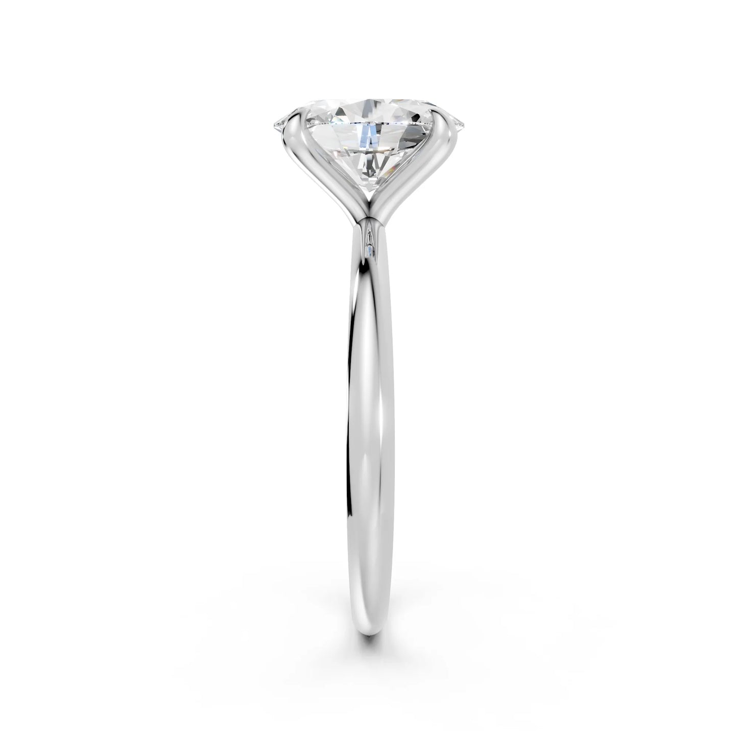 14K Gold Oval Cut Diamond Solitaire Engagement Ring