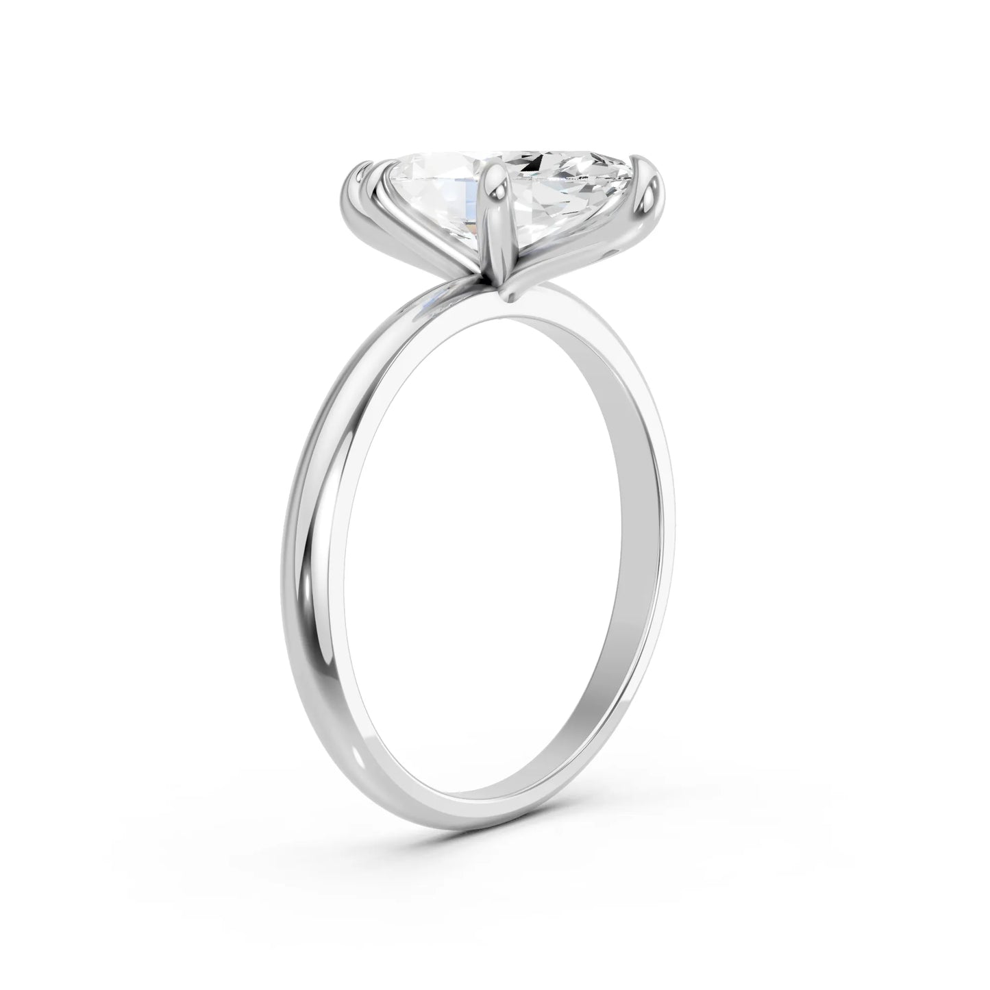 14K Gold Marquise Cut Diamond Solitaire Engagement Ring