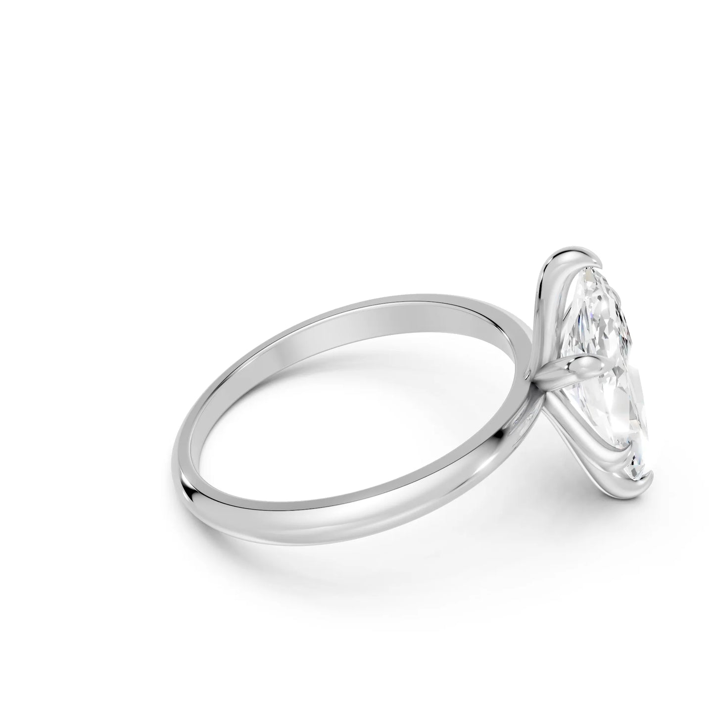 14K Gold Marquise Cut Diamond Solitaire Engagement Ring