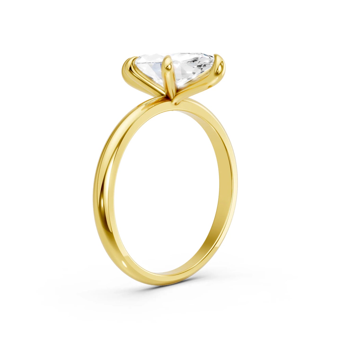 14K Gold Marquise Cut Diamond Solitaire Engagement Ring