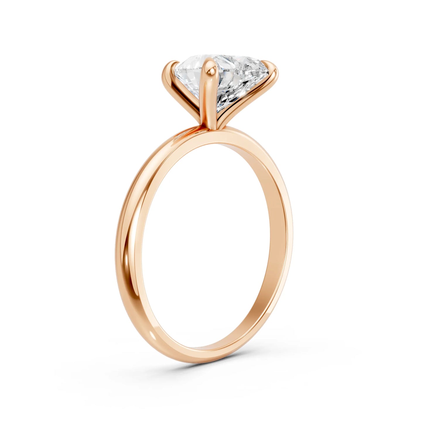 14K Gold Heart Cut Diamond Solitaire Engagement Ring