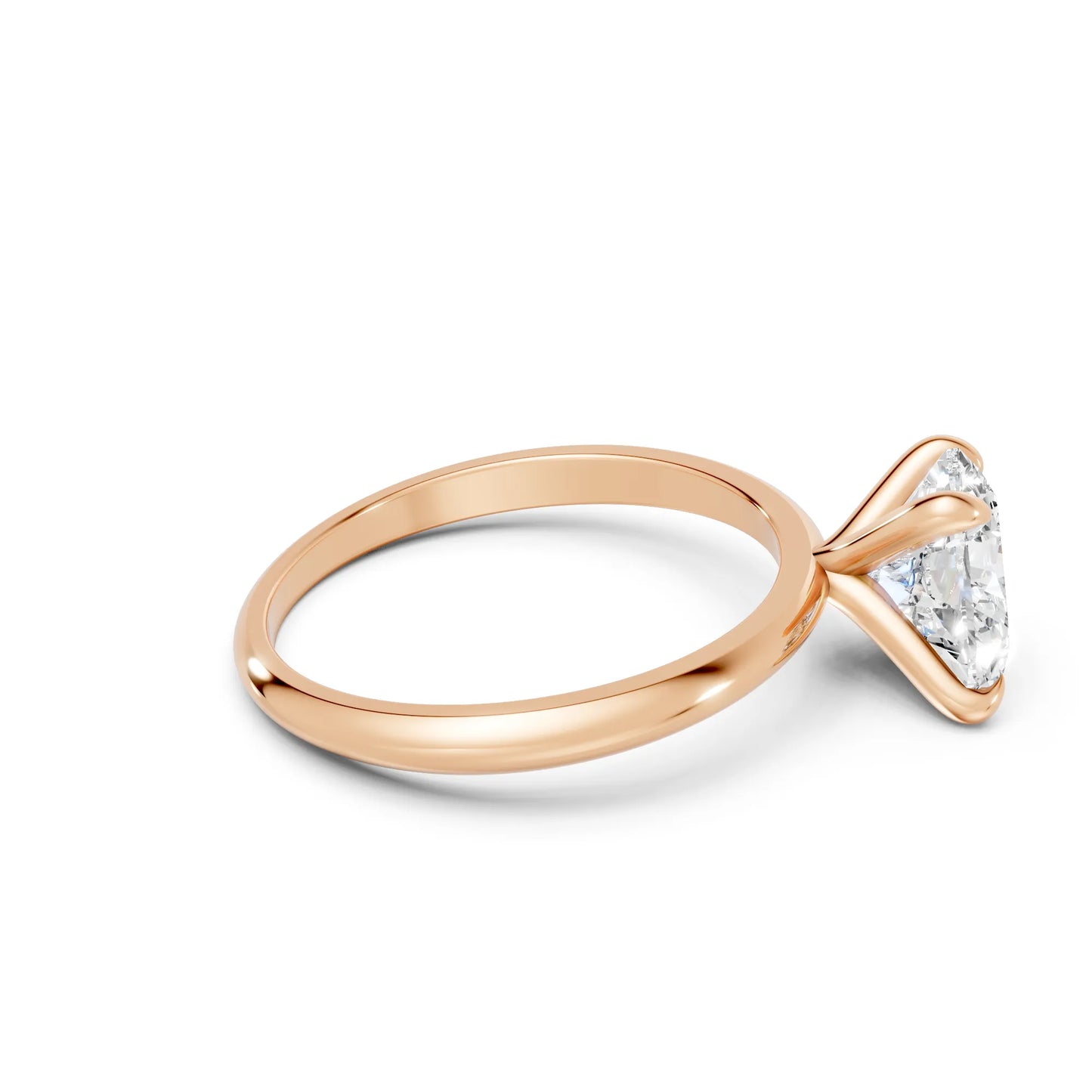 14K Gold Heart Cut Diamond Solitaire Engagement Ring