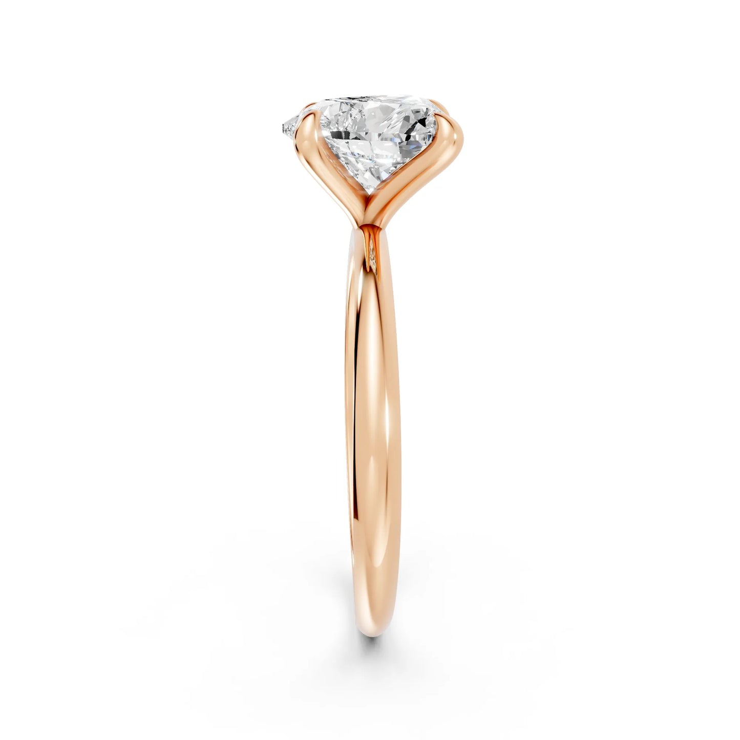 14K Gold Heart Cut Diamond Solitaire Engagement Ring