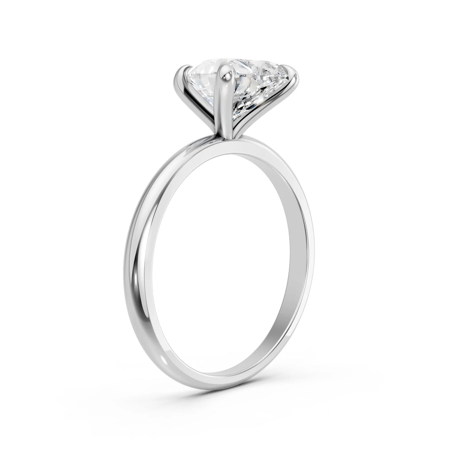 14K Gold Heart Cut Diamond Solitaire Engagement Ring