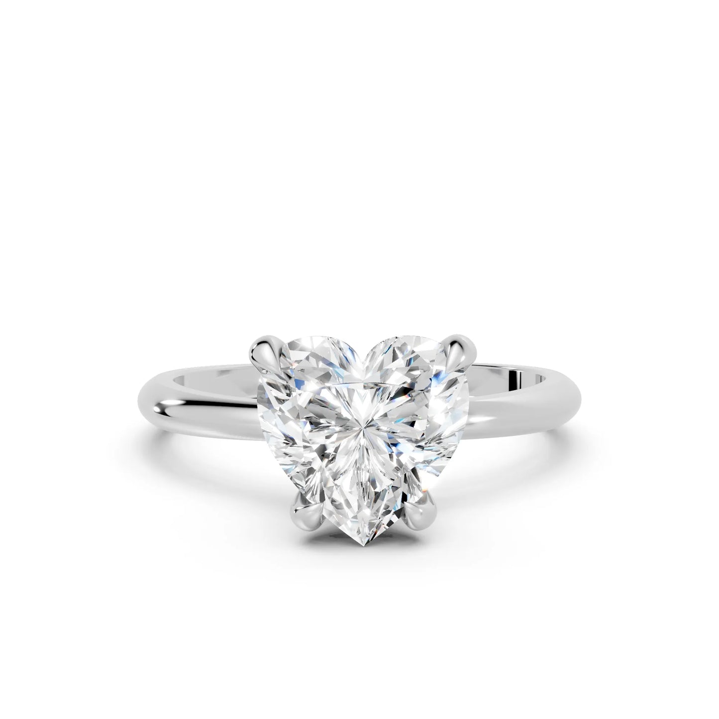 14K Gold Heart Cut Diamond Solitaire Engagement Ring