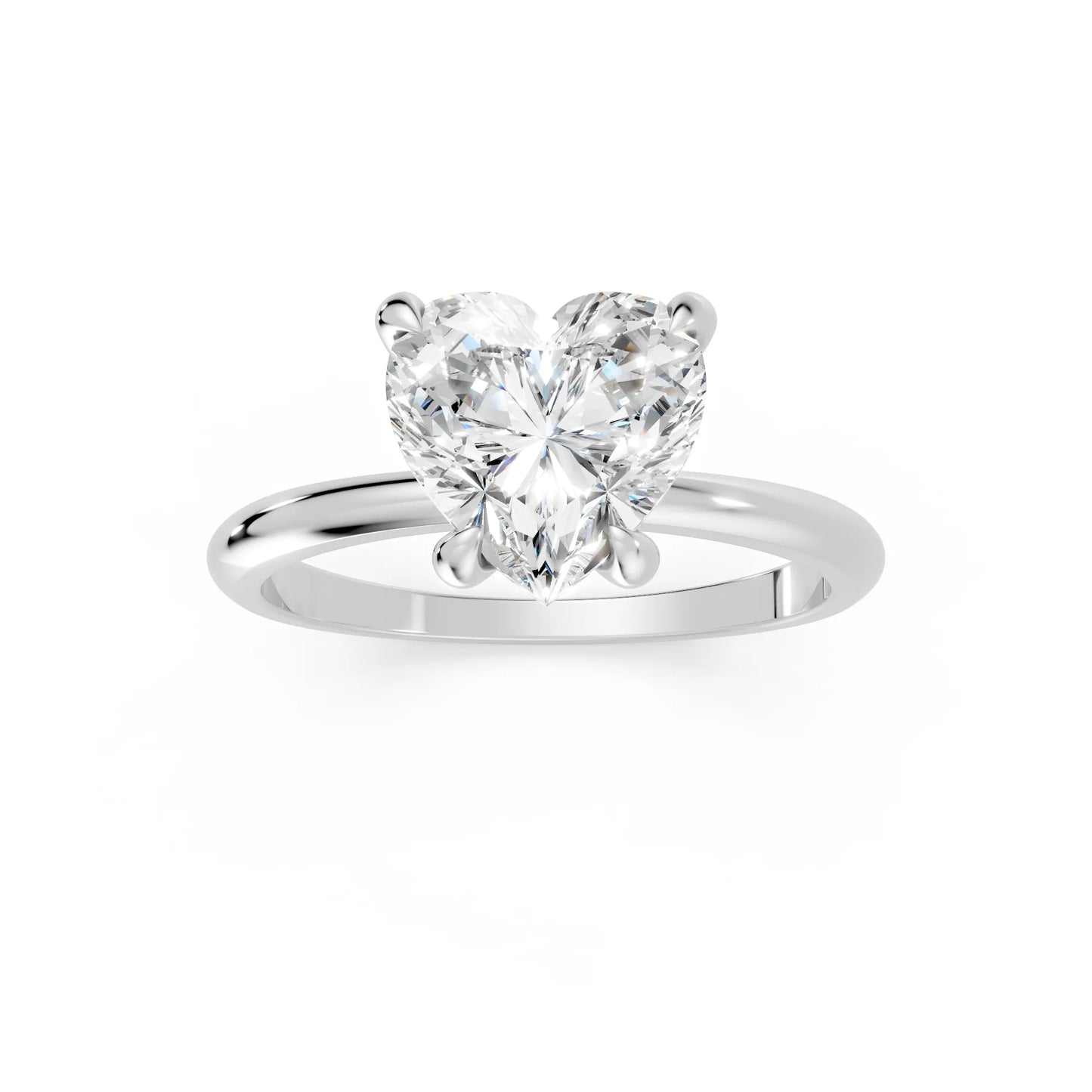 14K Gold Heart Cut Diamond Solitaire Engagement Ring