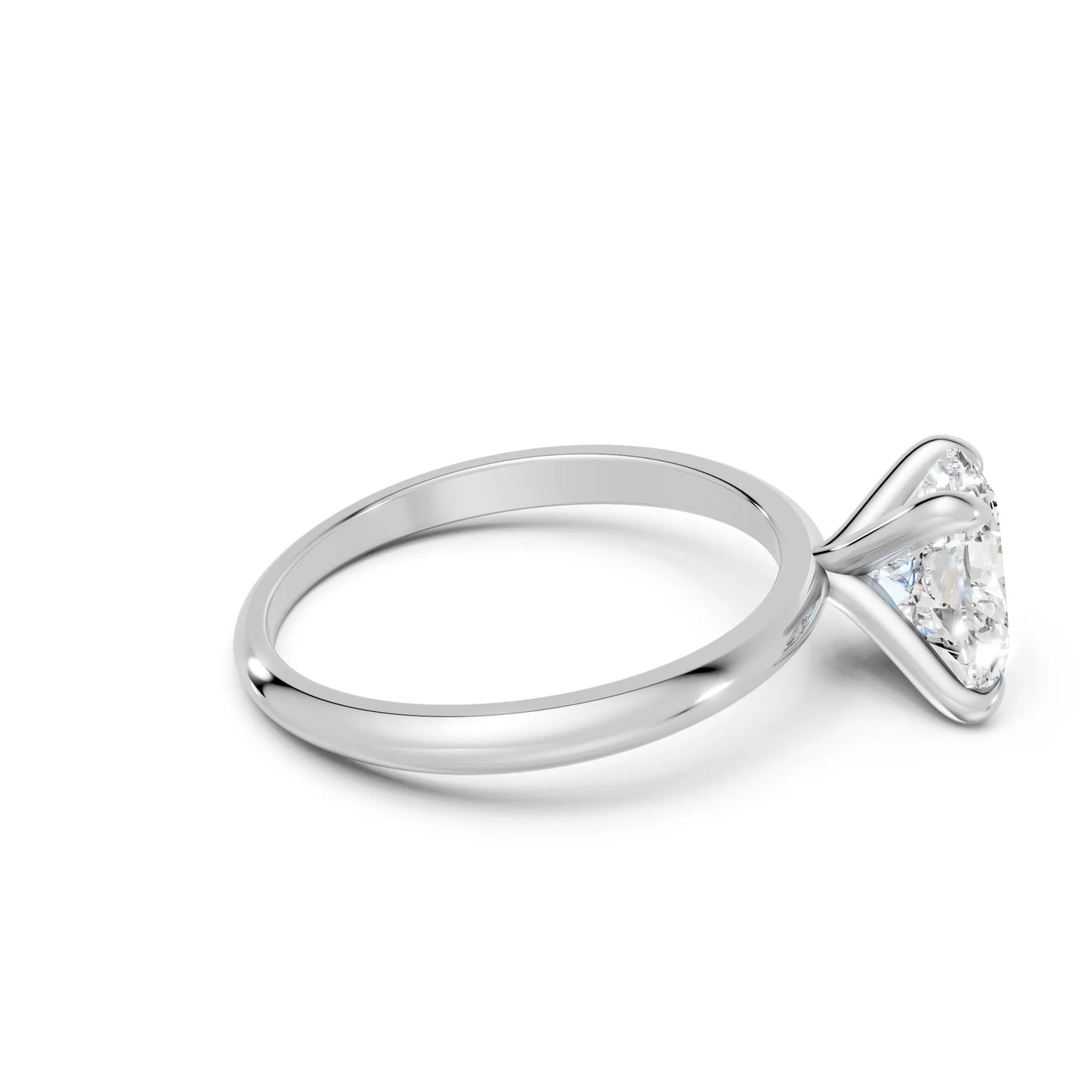 14K Gold Heart Cut Diamond Solitaire Engagement Ring
