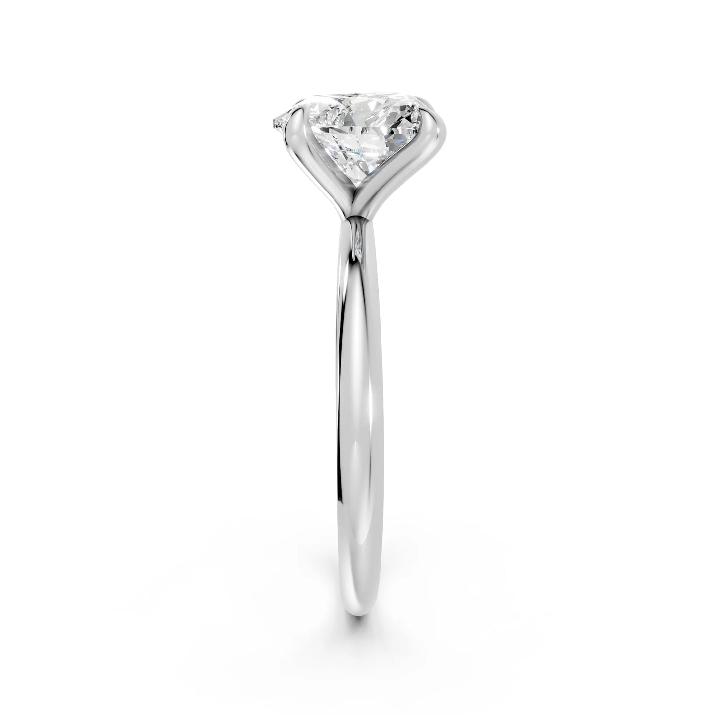 14K Gold Heart Cut Diamond Solitaire Engagement Ring