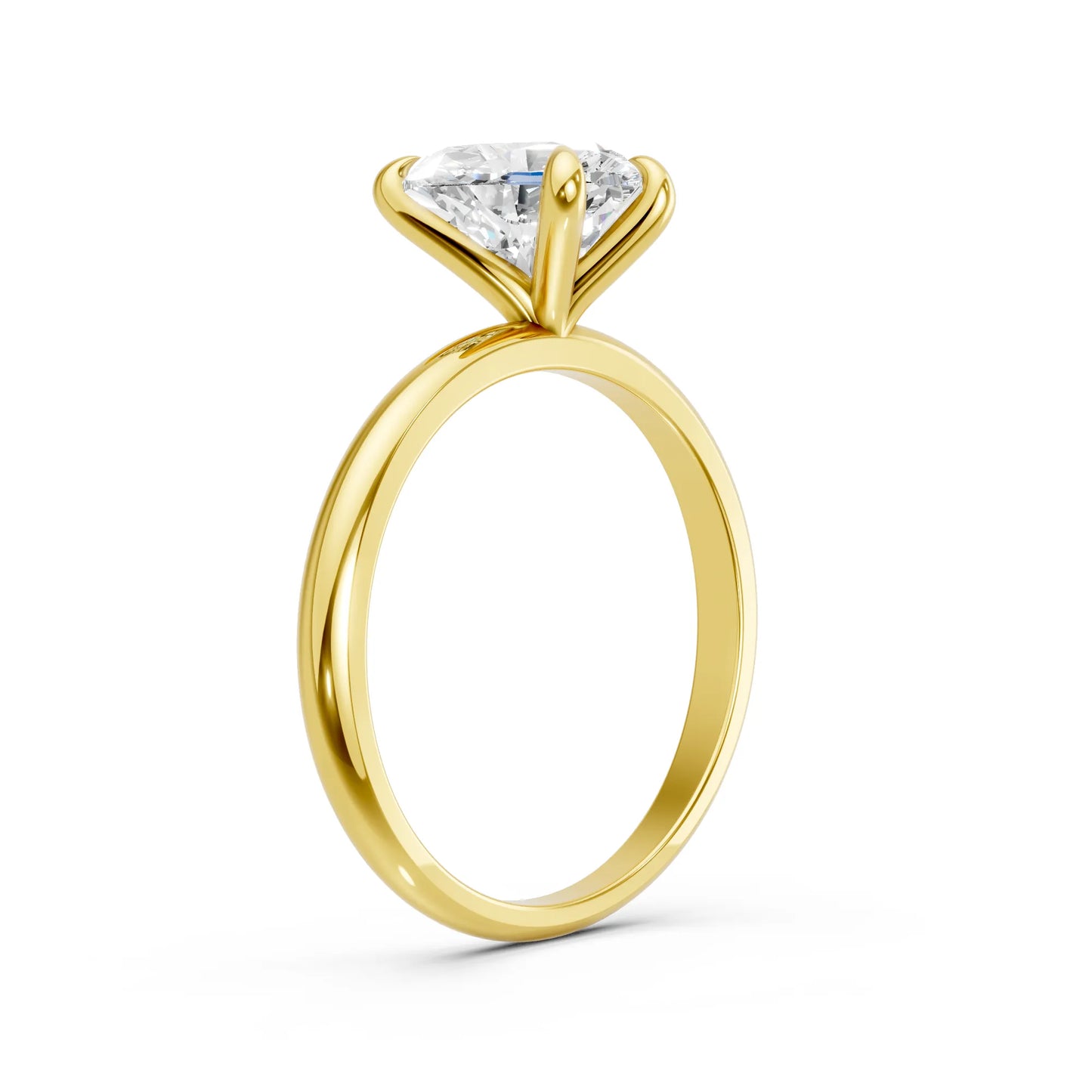 14K Gold Heart Cut Diamond Solitaire Engagement Ring
