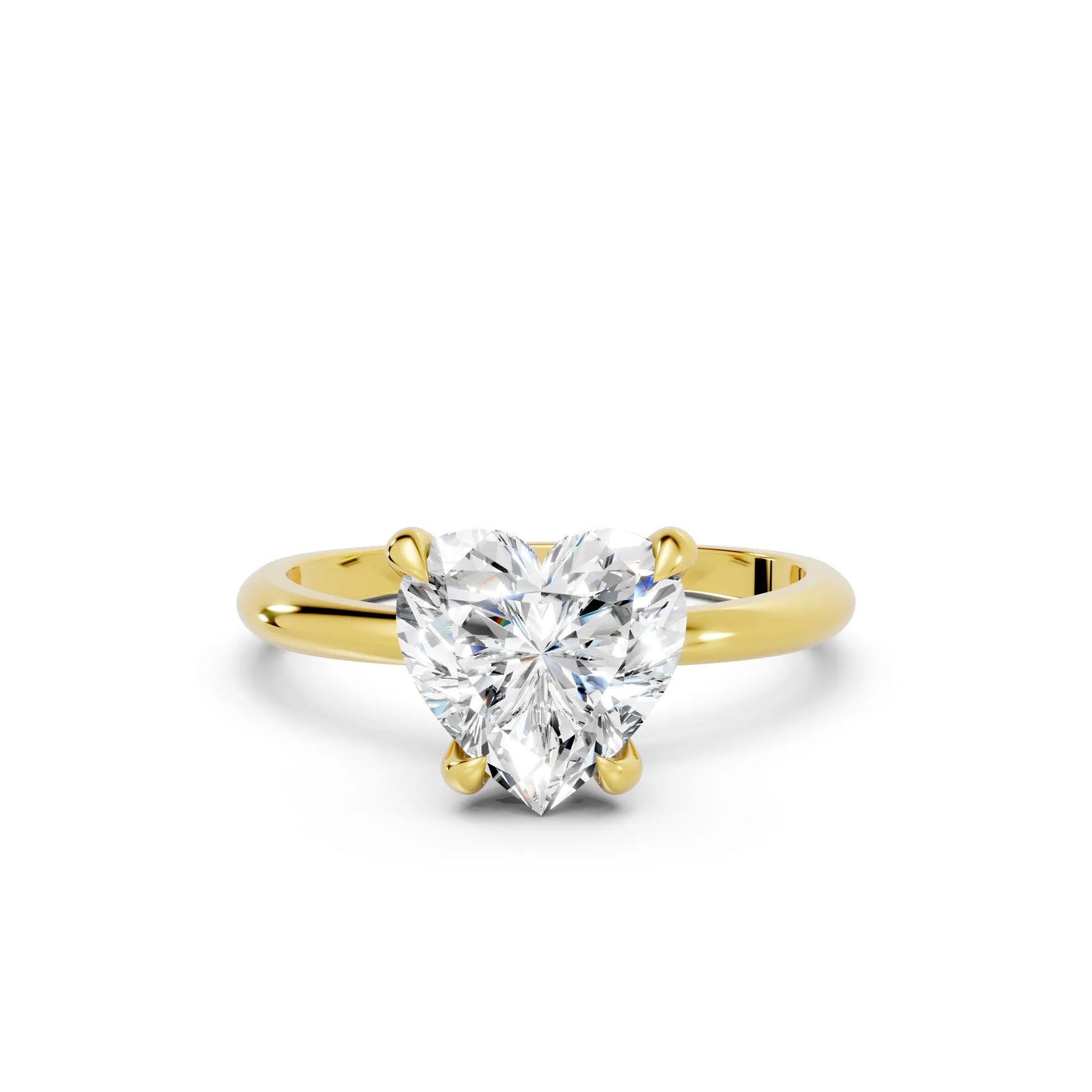 14K Gold Heart Cut Diamond Solitaire Engagement Ring