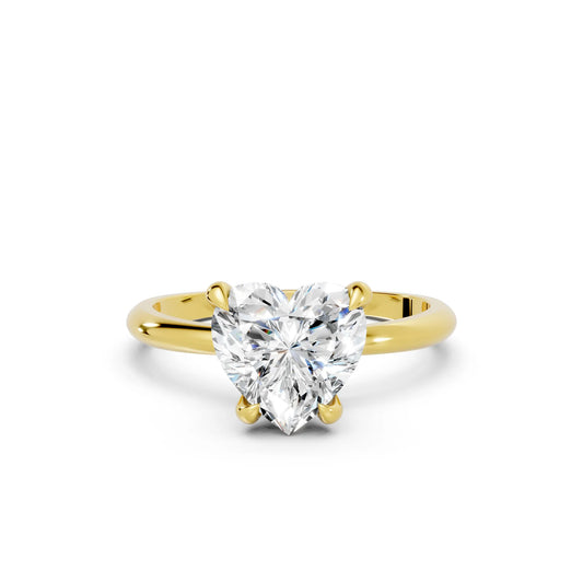 14K Gold Heart Cut Diamond Solitaire Engagement Ring