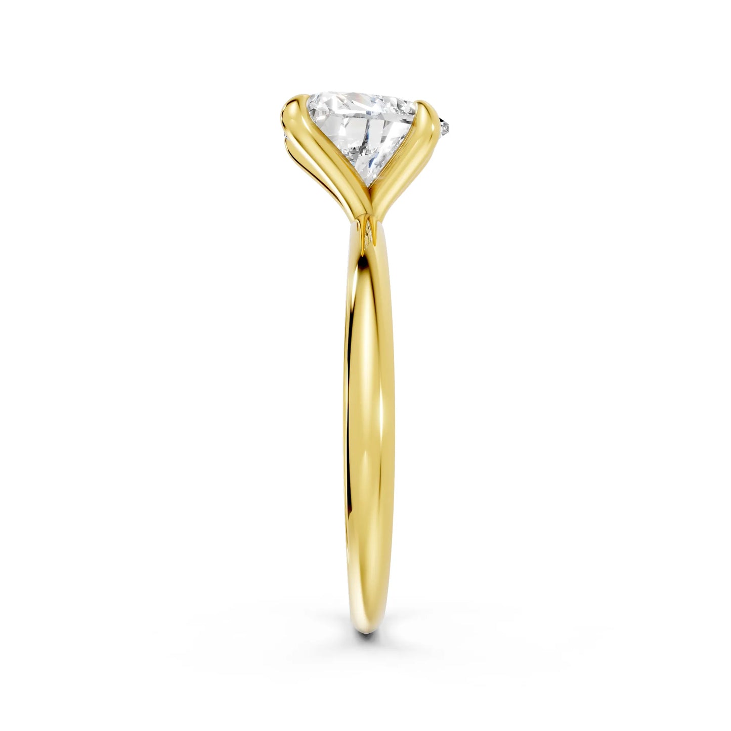 14K Gold Heart Cut Diamond Solitaire Engagement Ring