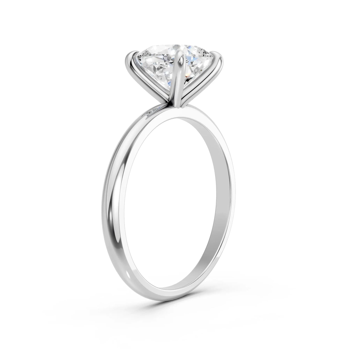 14K Gold Cushion Cut Diamond Solitaire Engagement Ring