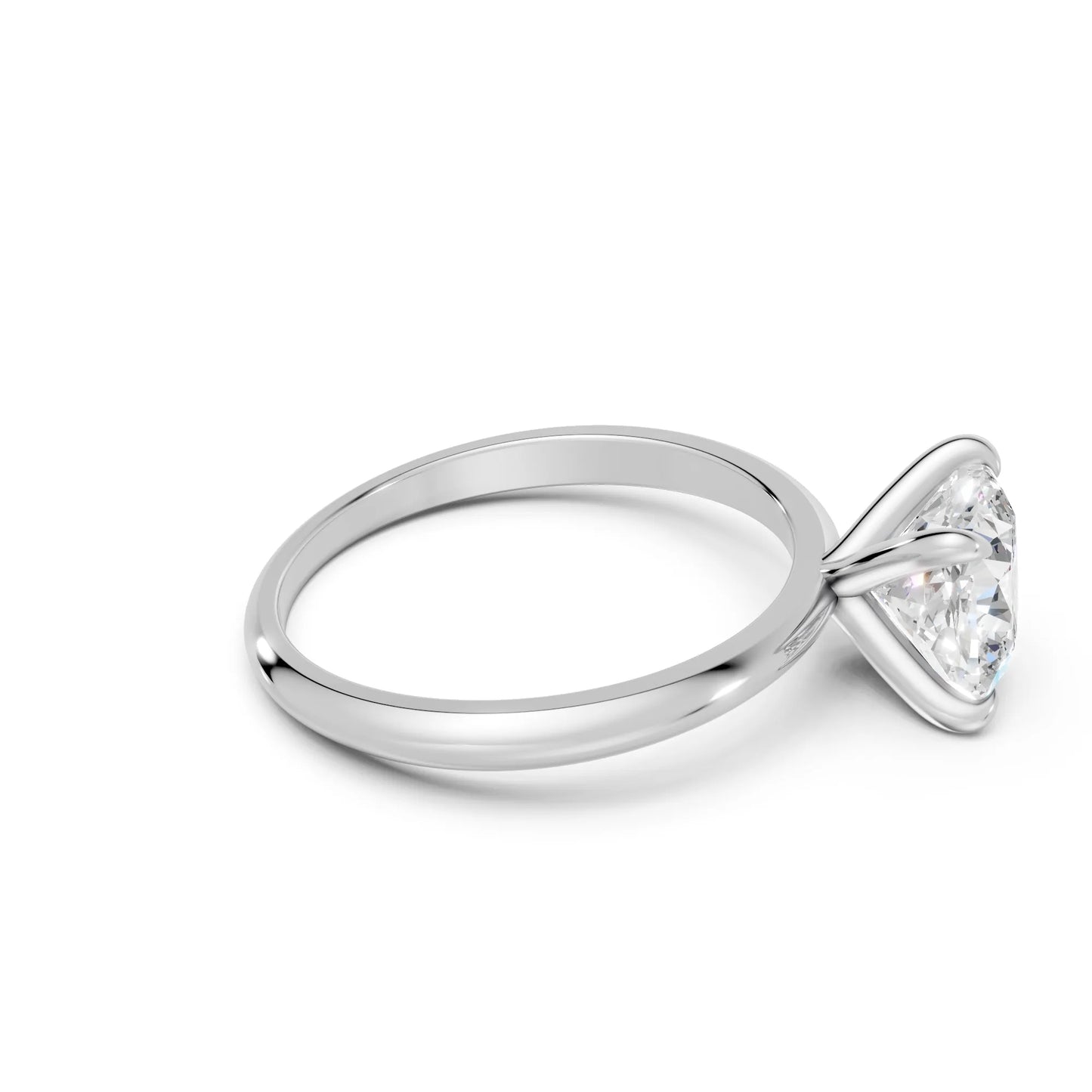 14K Gold Cushion Cut Diamond Solitaire Engagement Ring