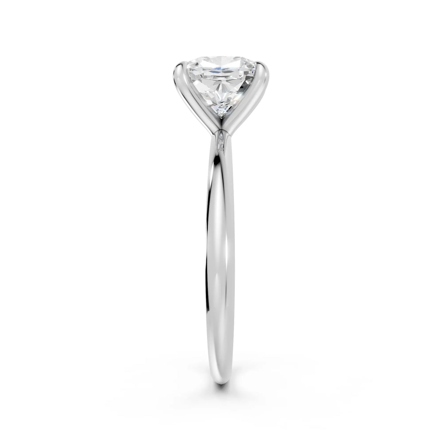14K Gold Cushion Cut Diamond Solitaire Engagement Ring