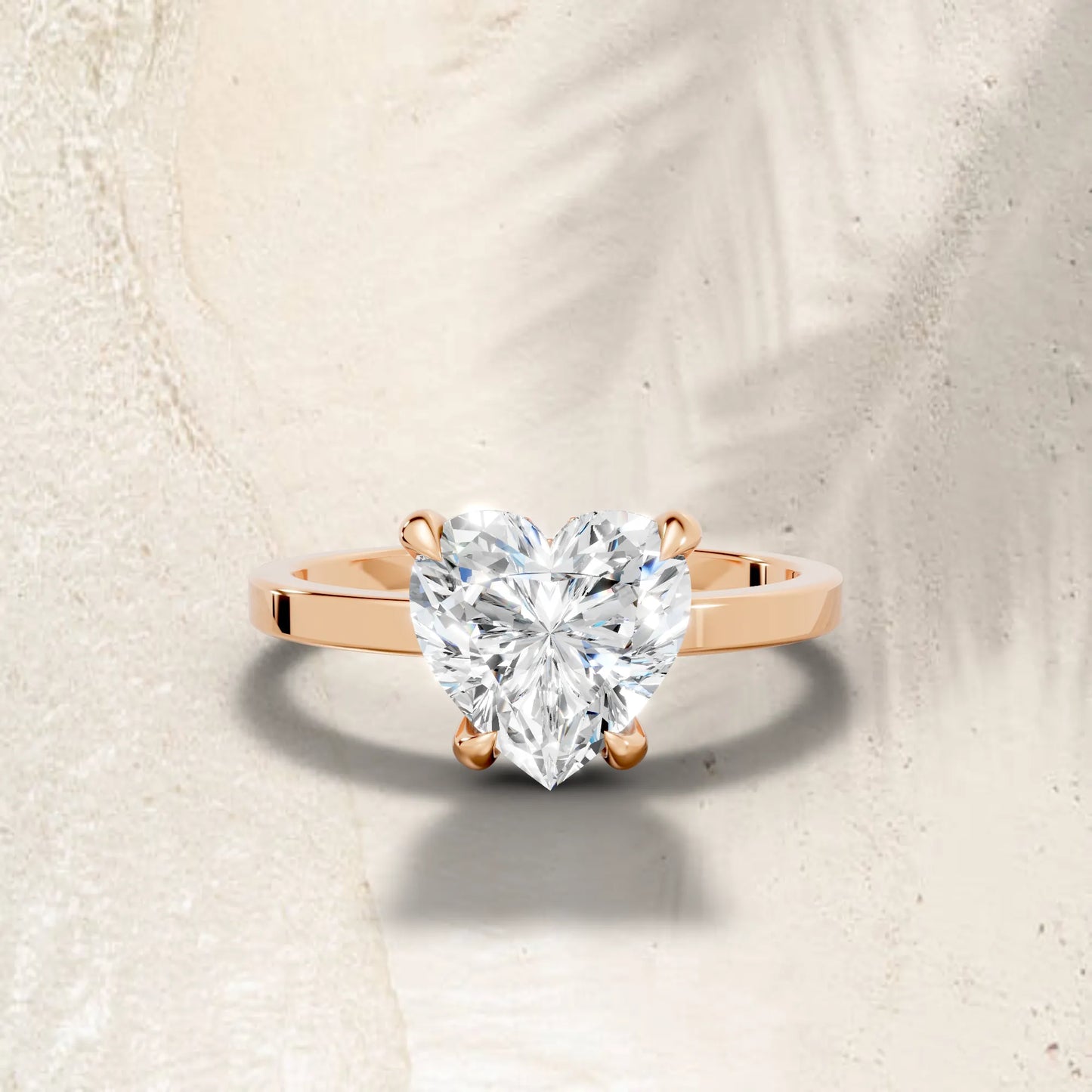 14K Gold Heart Cut Diamond Hidden Halo Engagement Ring
