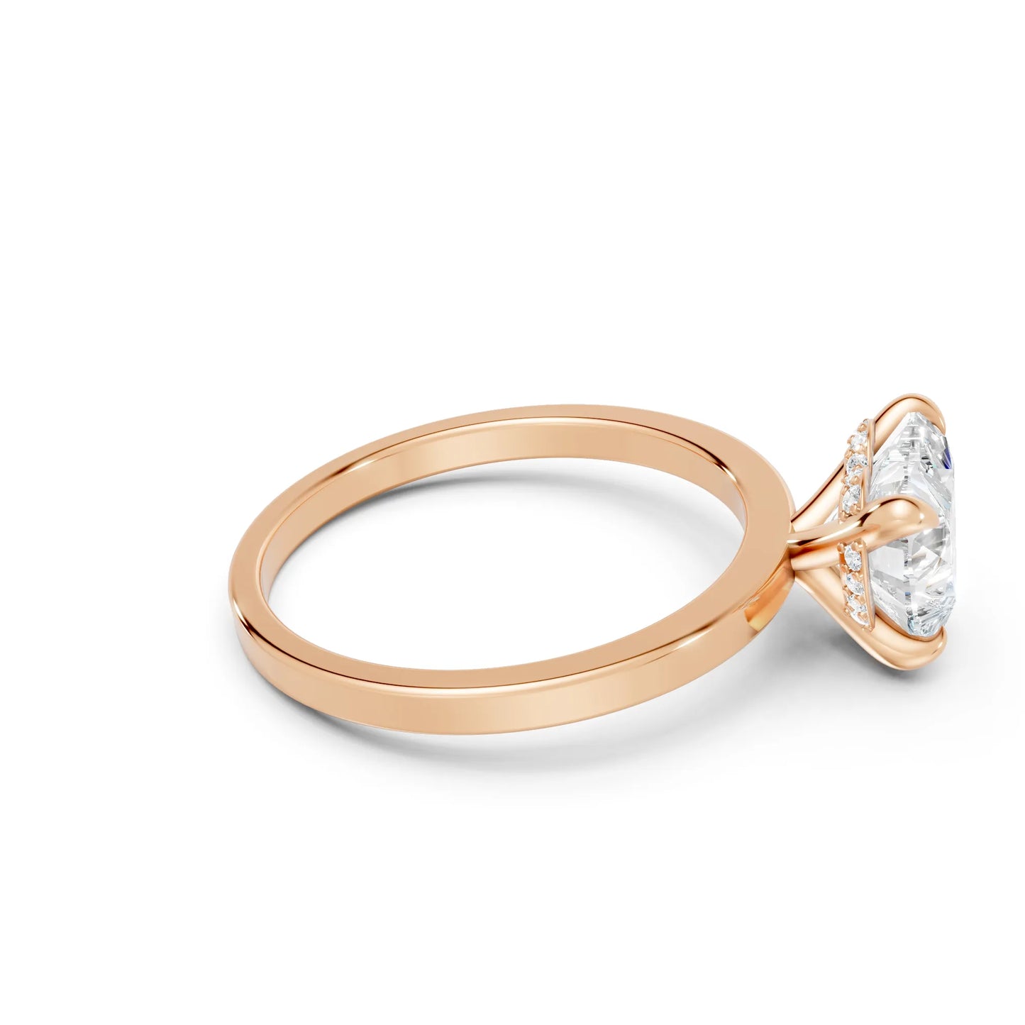 14K Gold Heart Cut Diamond Hidden Halo Engagement Ring