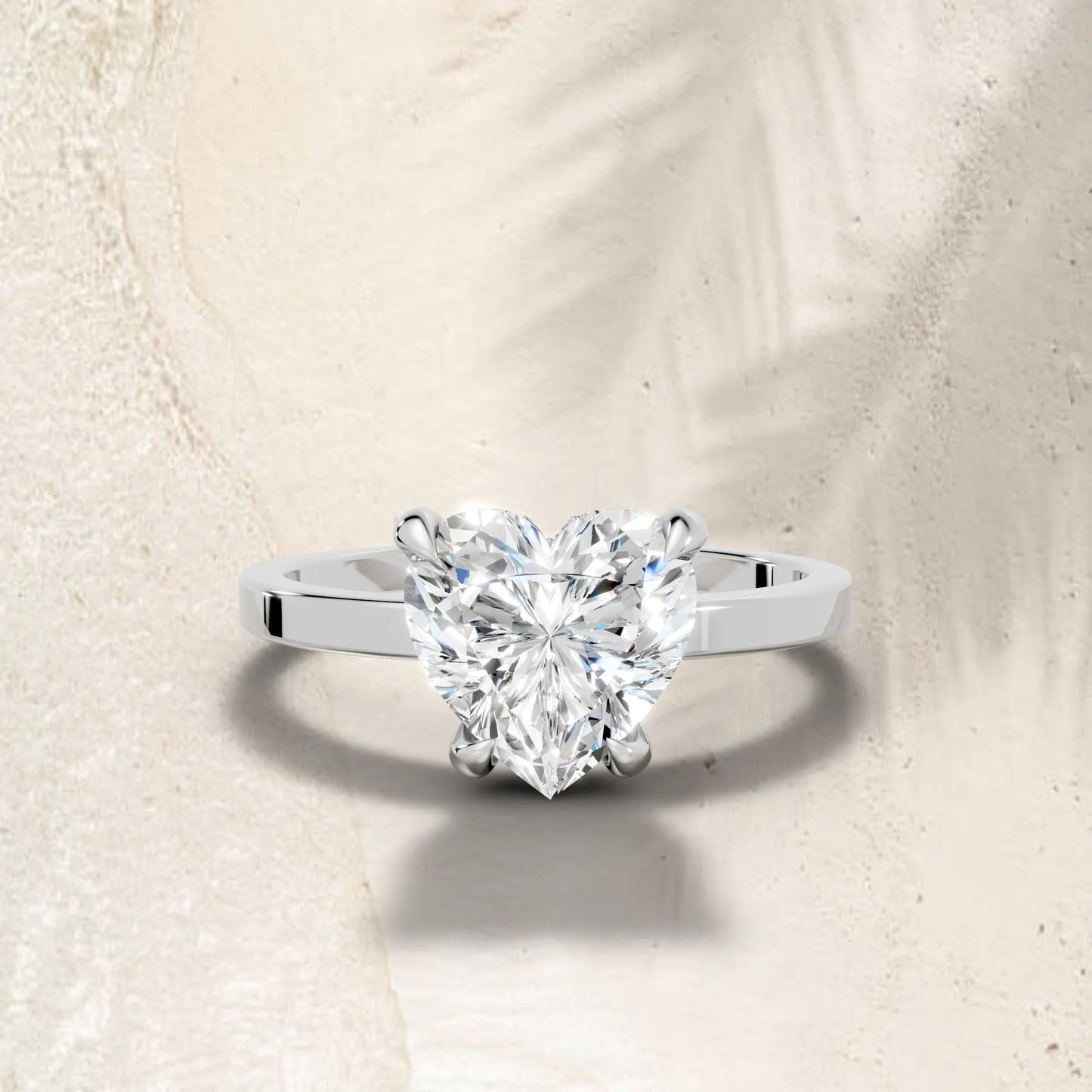 14K Gold Heart Cut Diamond Hidden Halo Engagement Ring