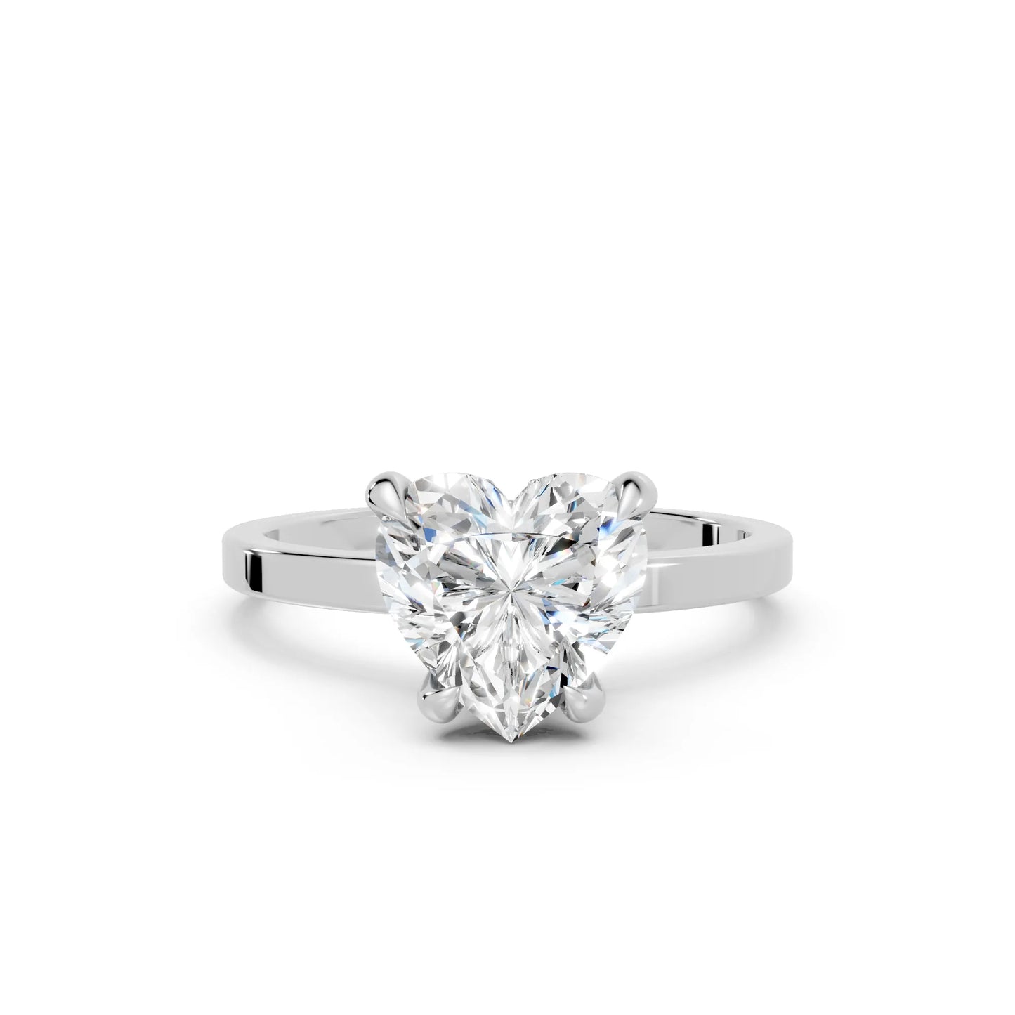 14K Gold Heart Cut Diamond Hidden Halo Engagement Ring
