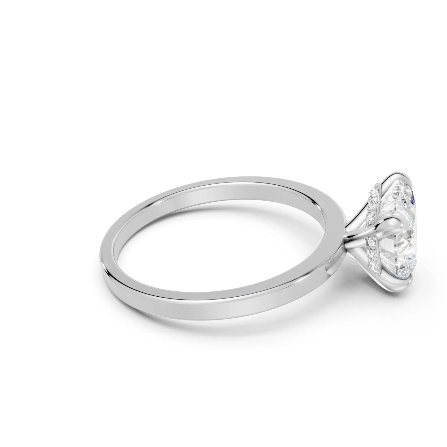 14K Gold Heart Cut Diamond Hidden Halo Engagement Ring