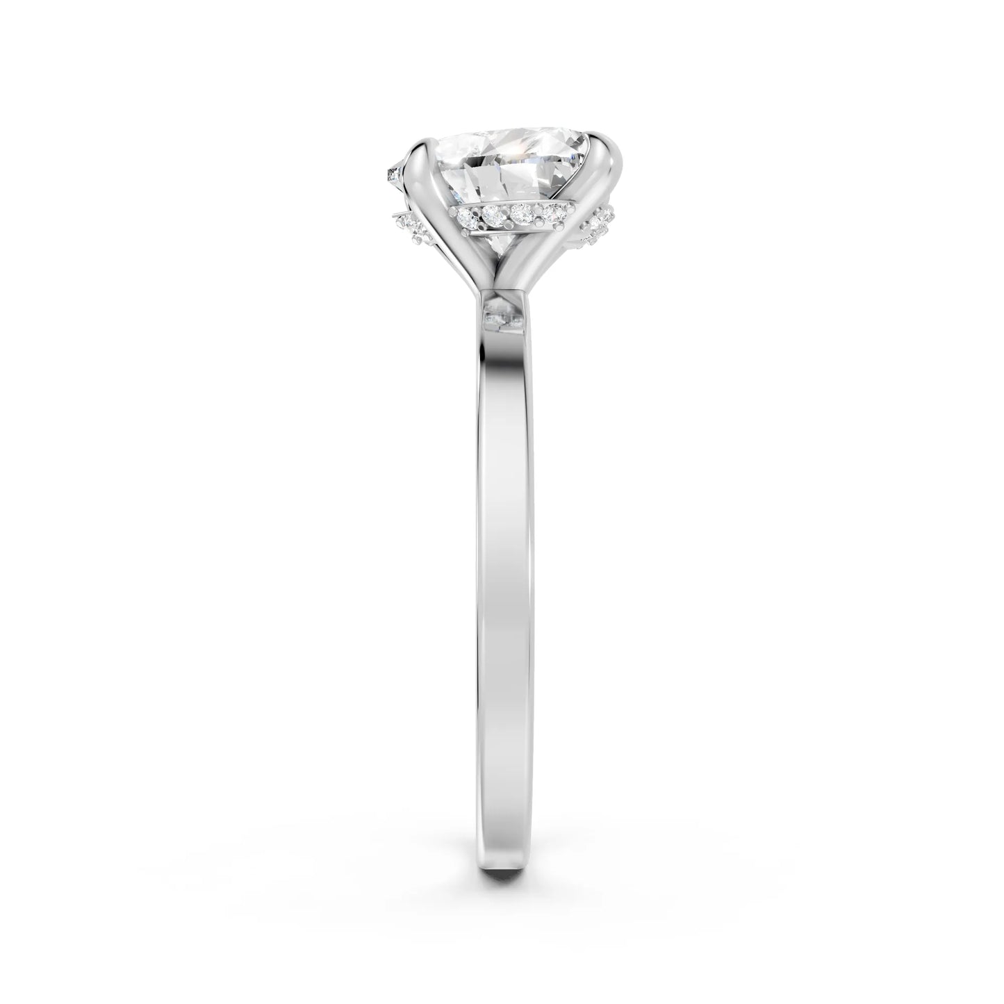 14K Gold Heart Cut Diamond Hidden Halo Engagement Ring