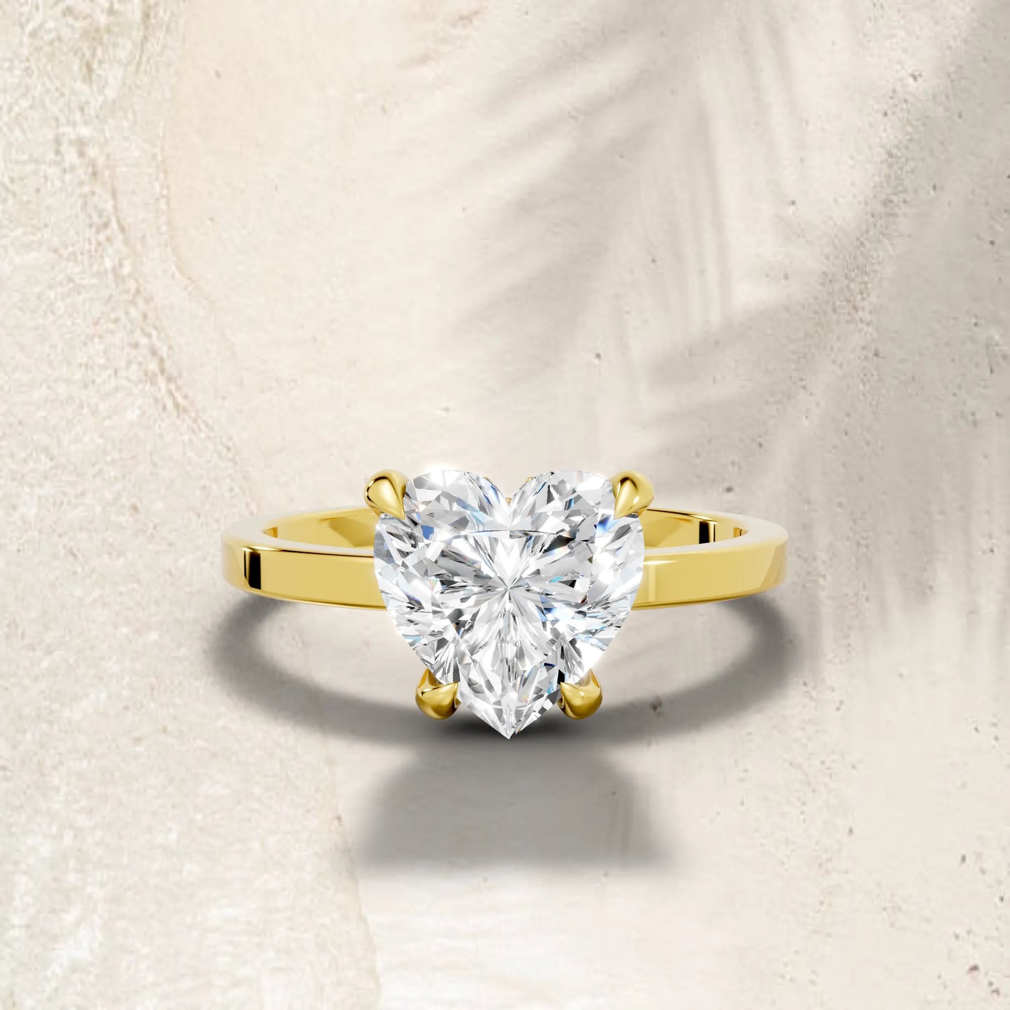 14K Gold Heart Cut Diamond Hidden Halo Engagement Ring