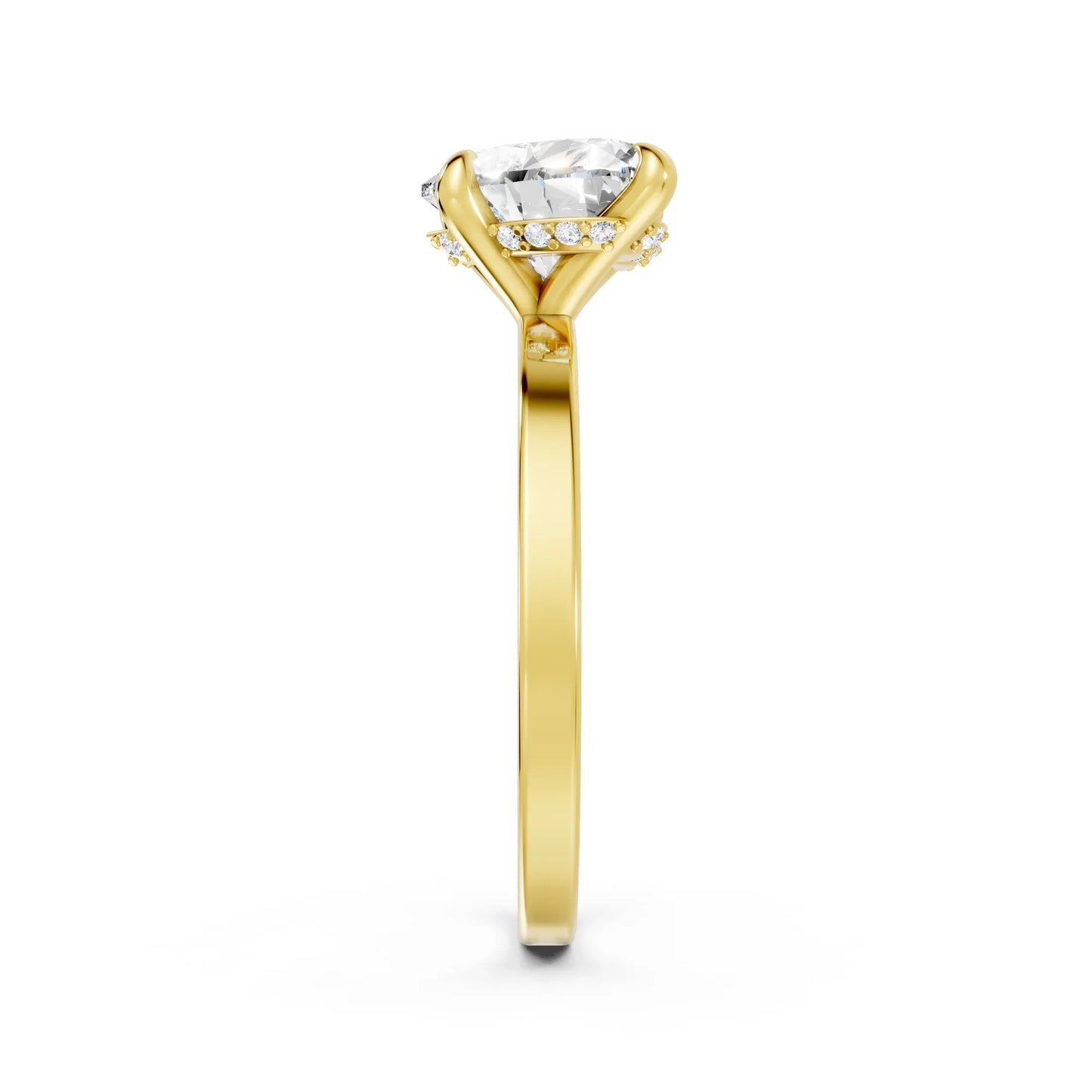 14K Gold Heart Cut Diamond Hidden Halo Engagement Ring