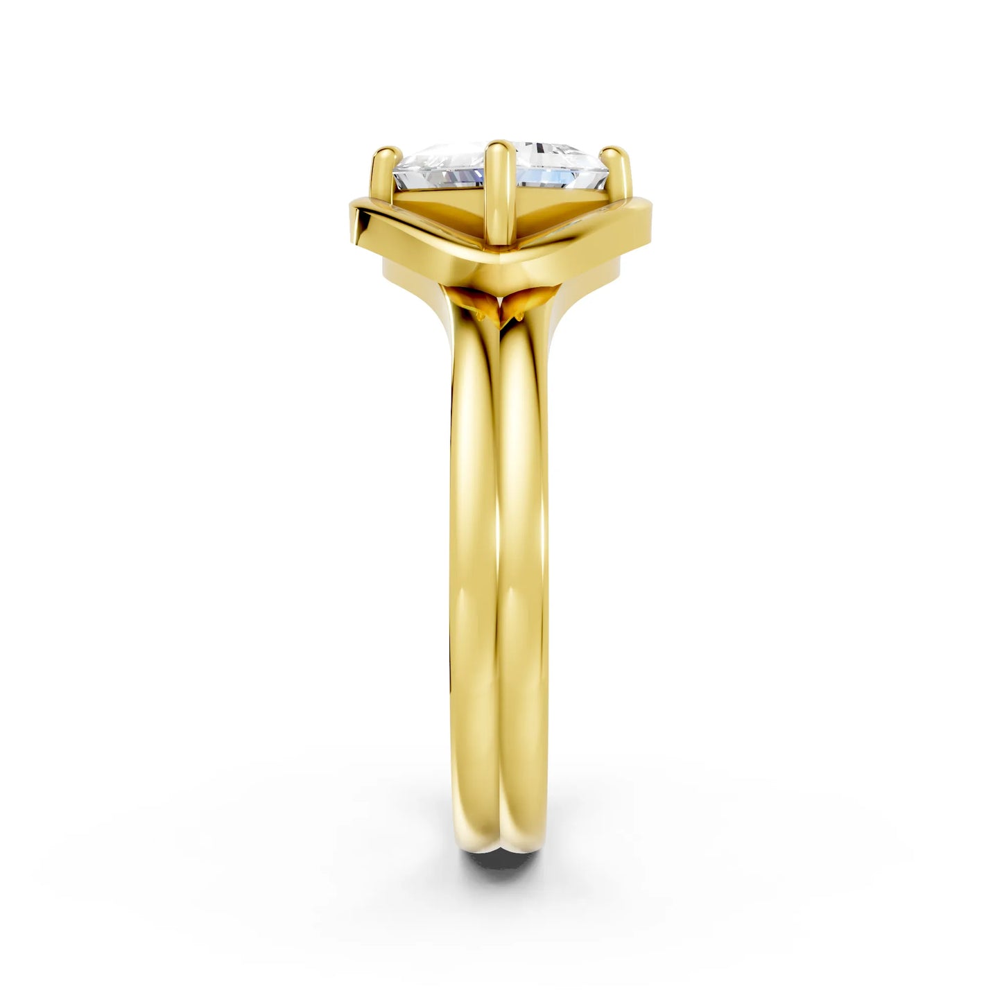 14K Gold Princess Cut Diamond Solitaire Knot Infinity Engagement Ring