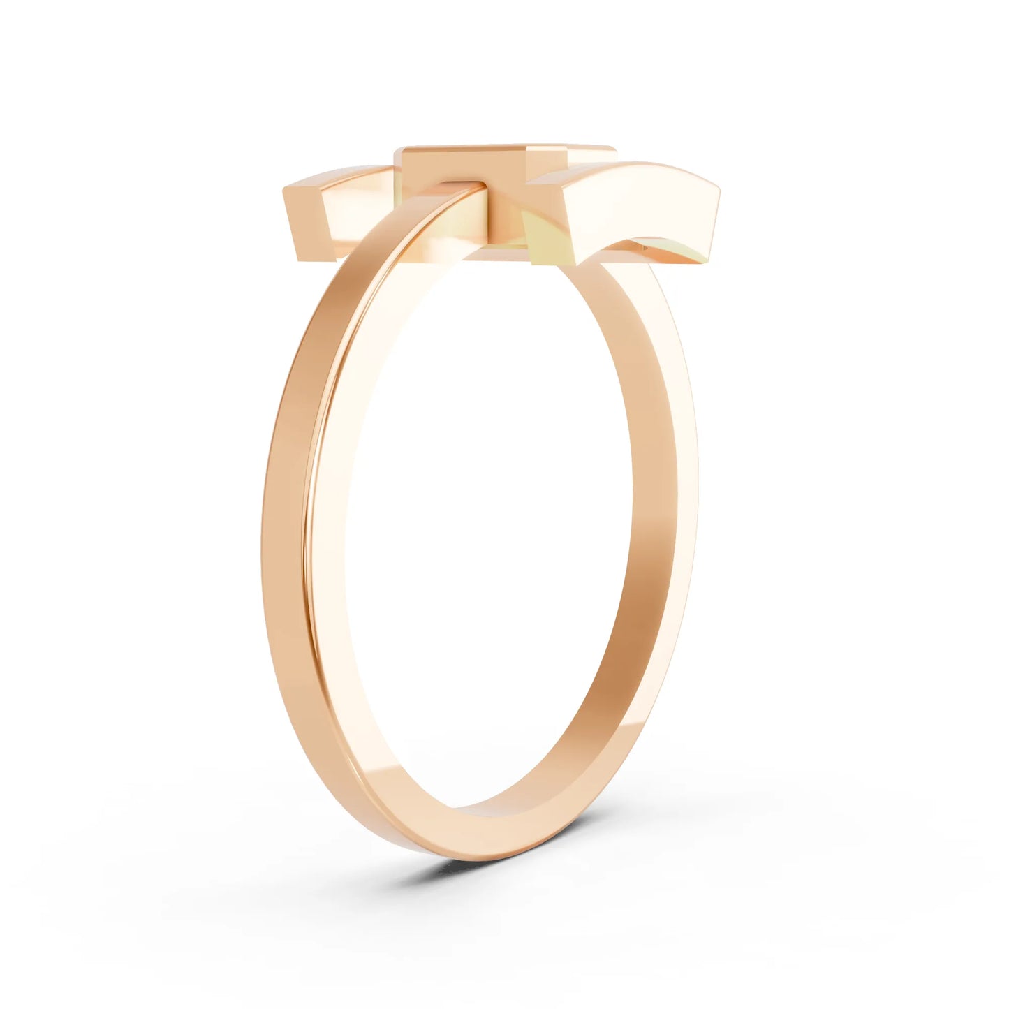 14K Gold Emerlad Cut Diamond Modern Bezel Engagement Ring