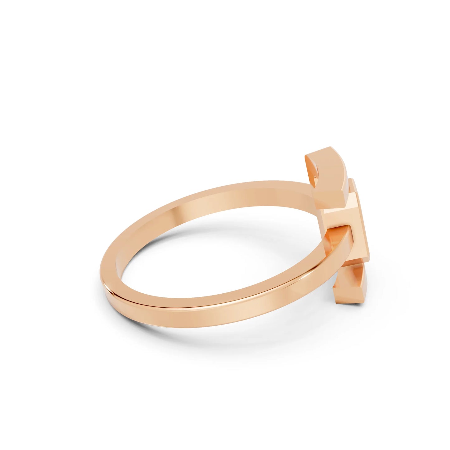 14K Gold Emerlad Cut Diamond Modern Bezel Engagement Ring