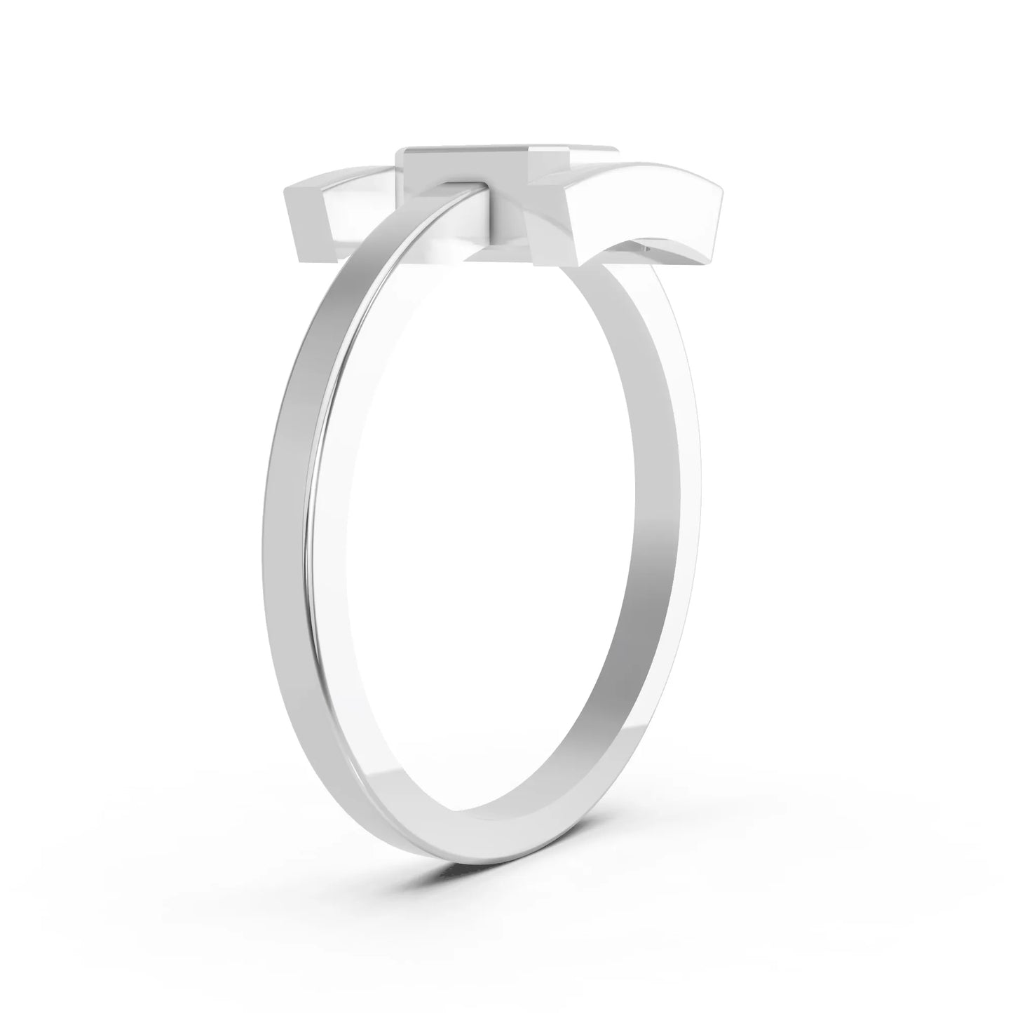 14K Gold Emerlad Cut Diamond Modern Bezel Engagement Ring