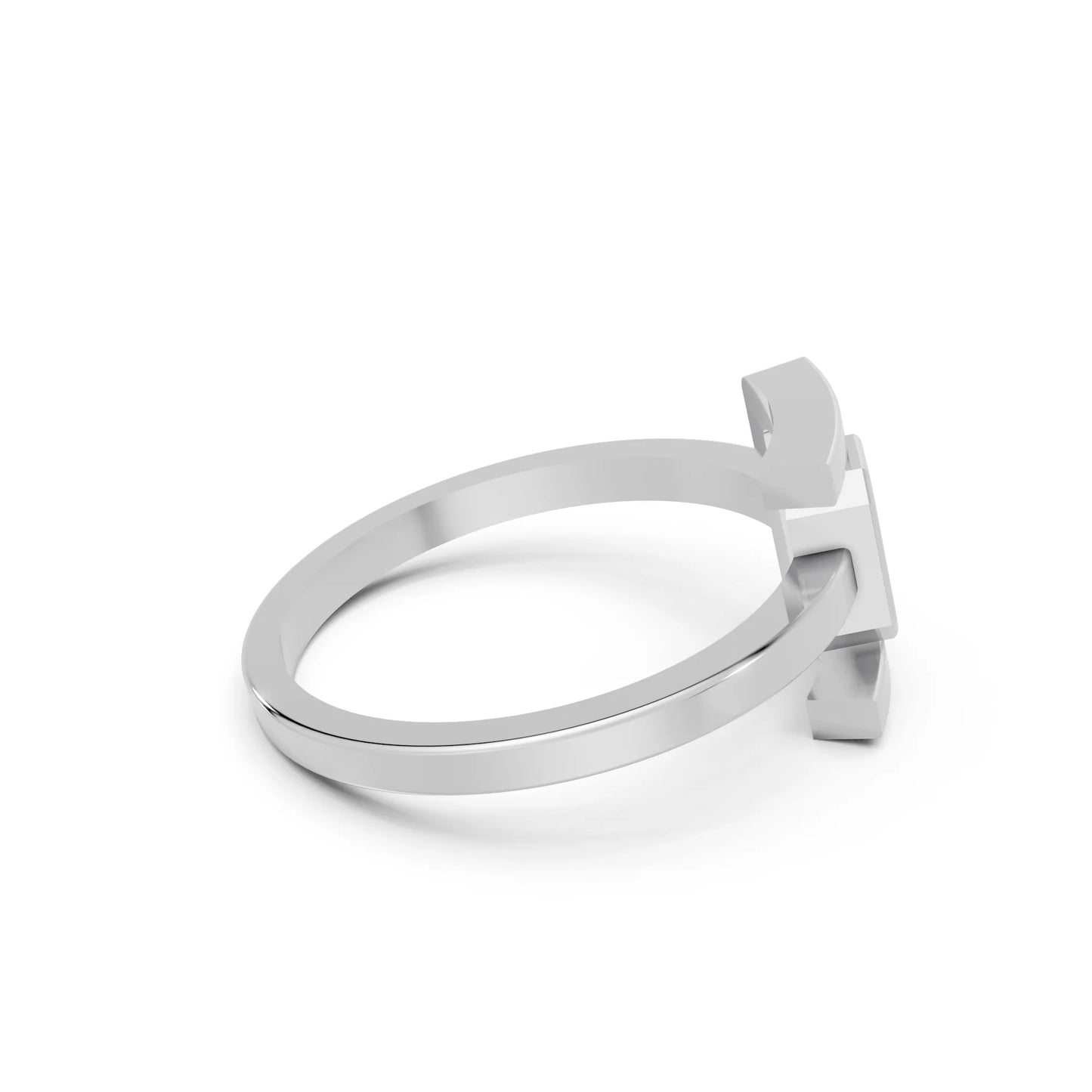 14K Gold Emerlad Cut Diamond Modern Bezel Engagement Ring