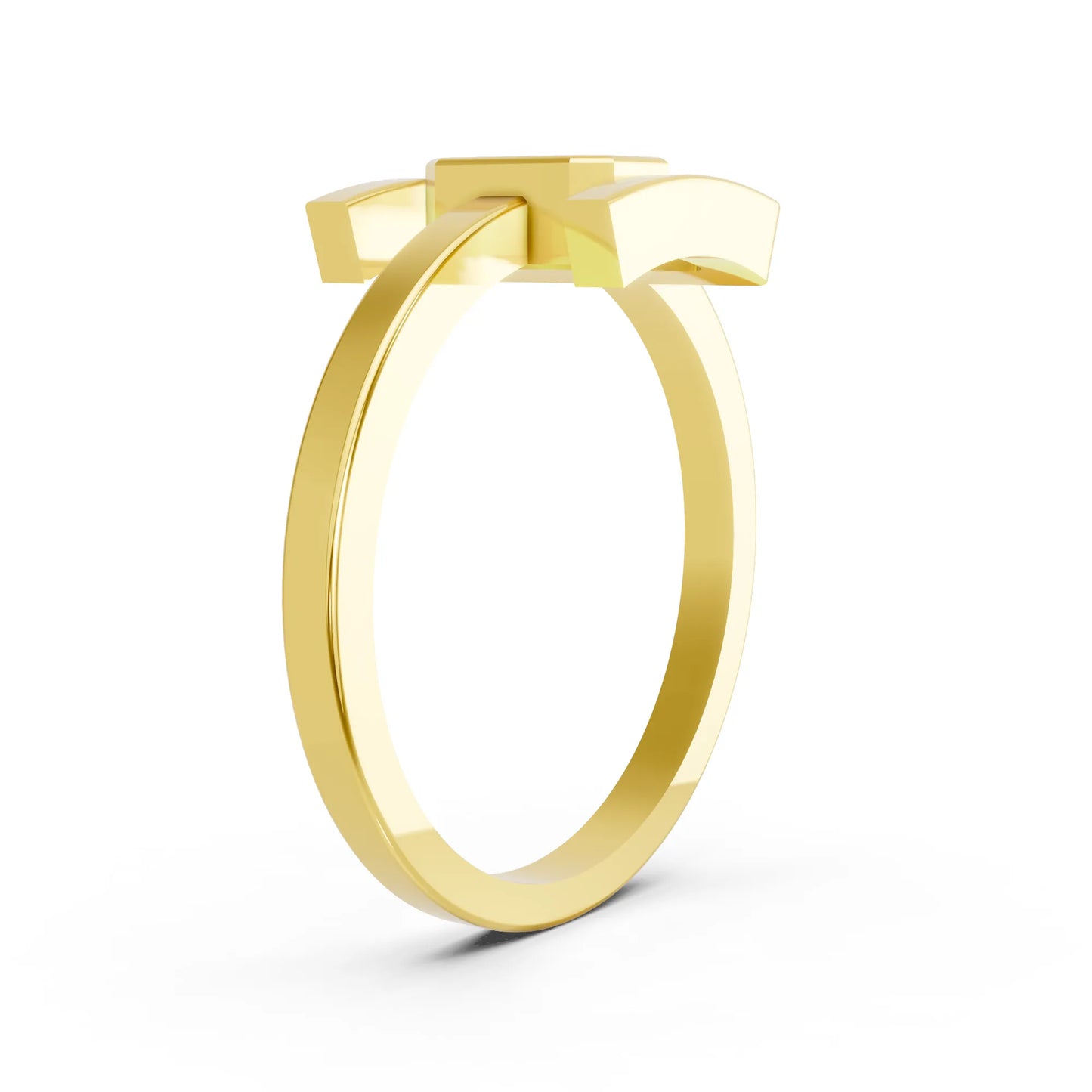14K Gold Emerlad Cut Diamond Modern Bezel Engagement Ring