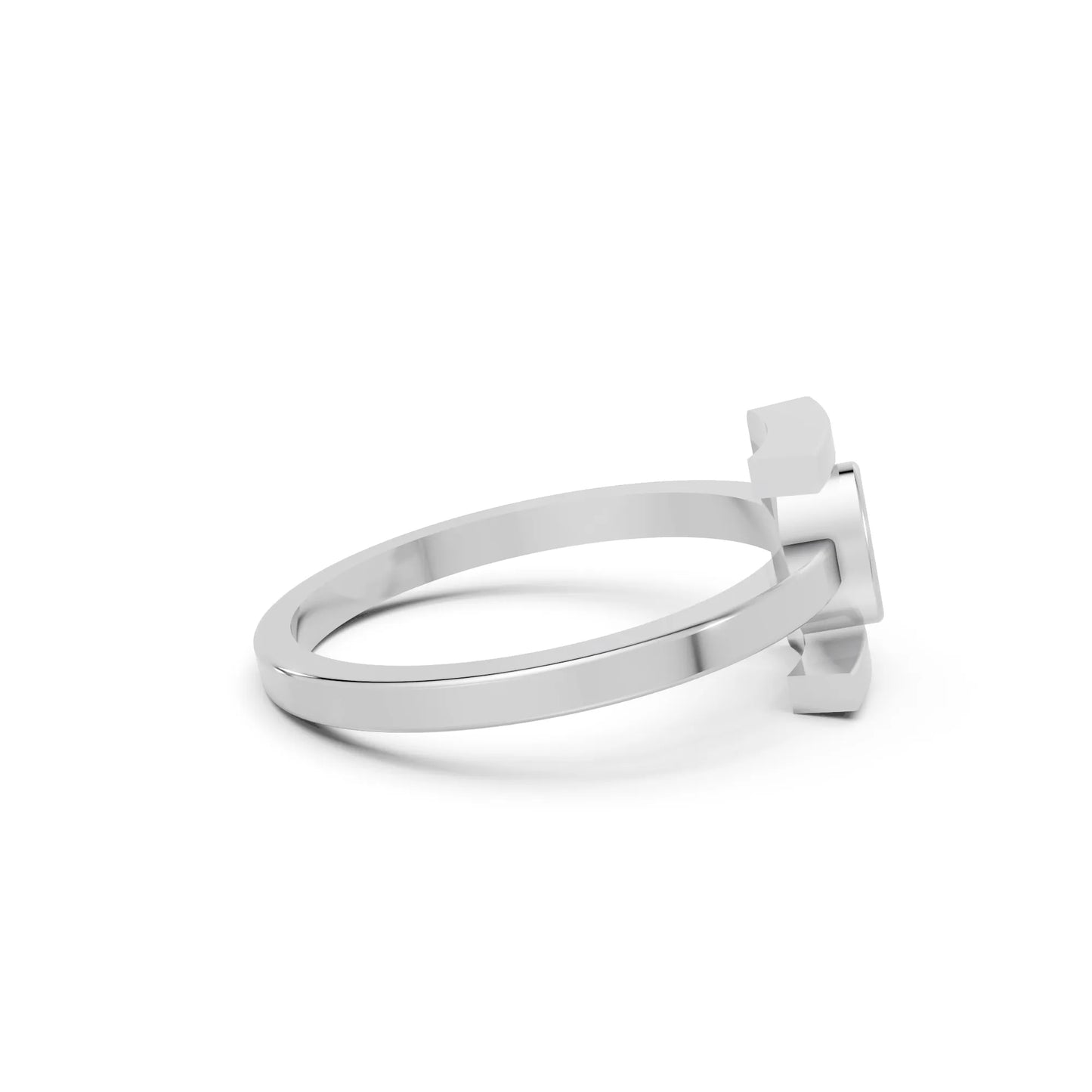 14K Gold Oval Cut Diamond Modern Bezel Engagement Ring